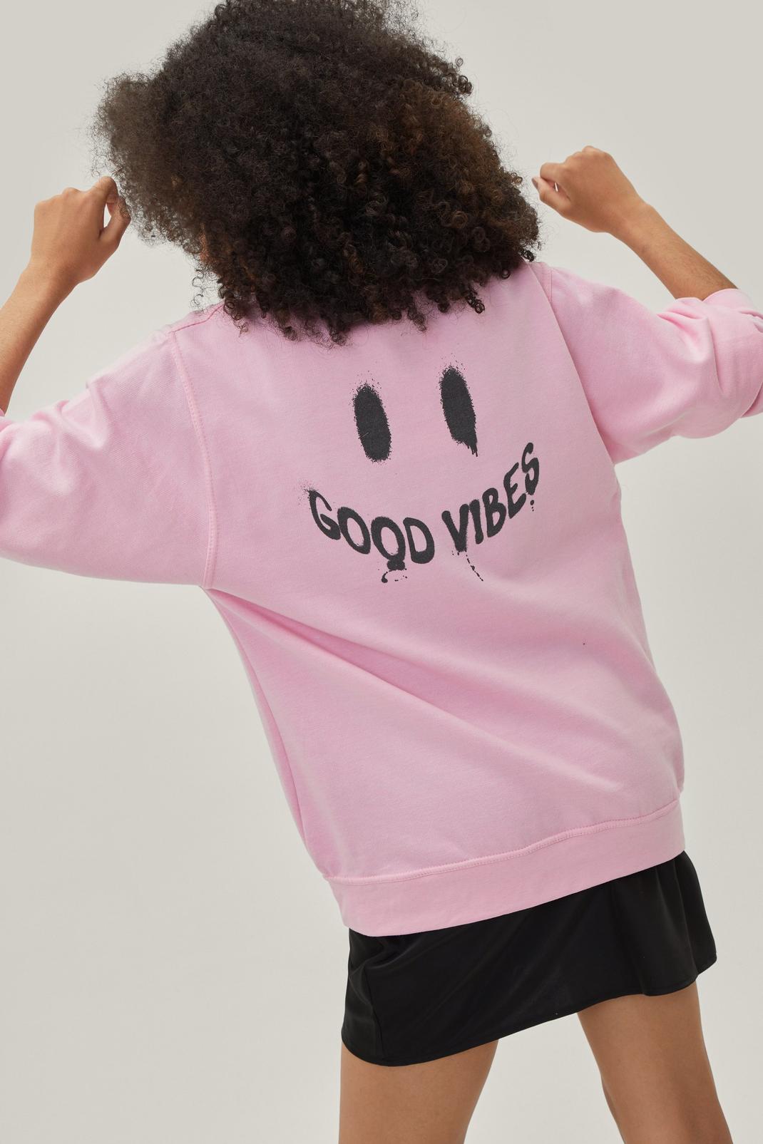 354 Good Vibes Graphic Sweatshirt image number 1
