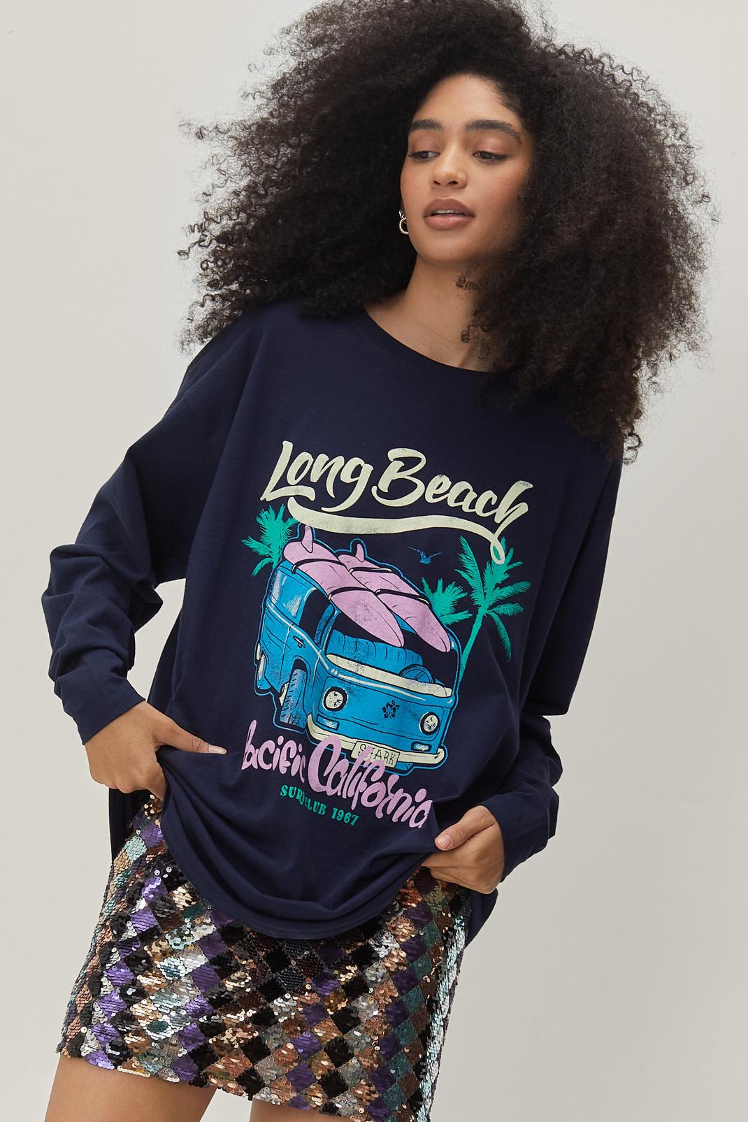 Long Beach Surf Graphic Long Sleeve T-shirt image number 1