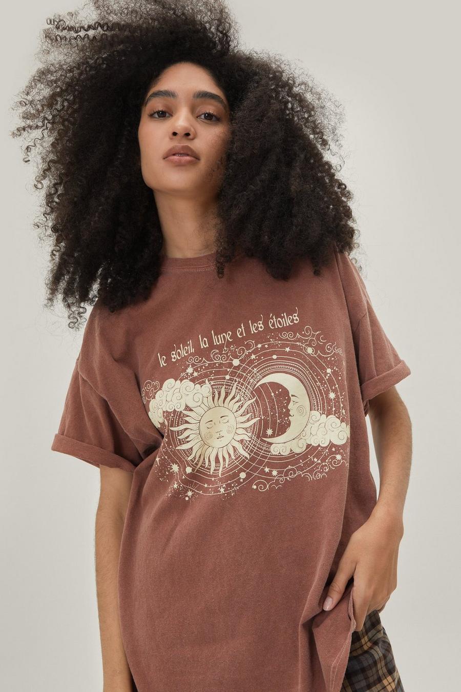 Moon And Star Graphic Wash T-shirt