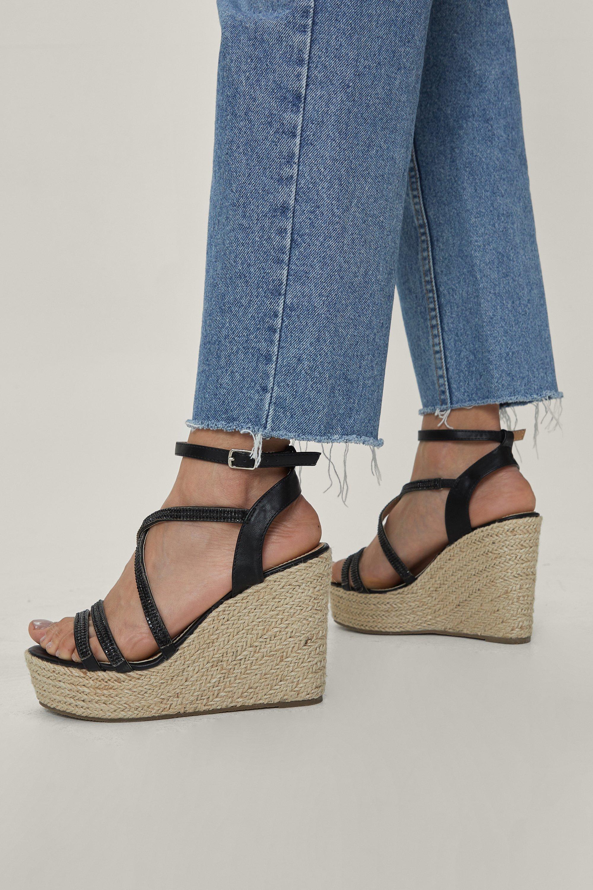 Black strappy espadrille sales sandals