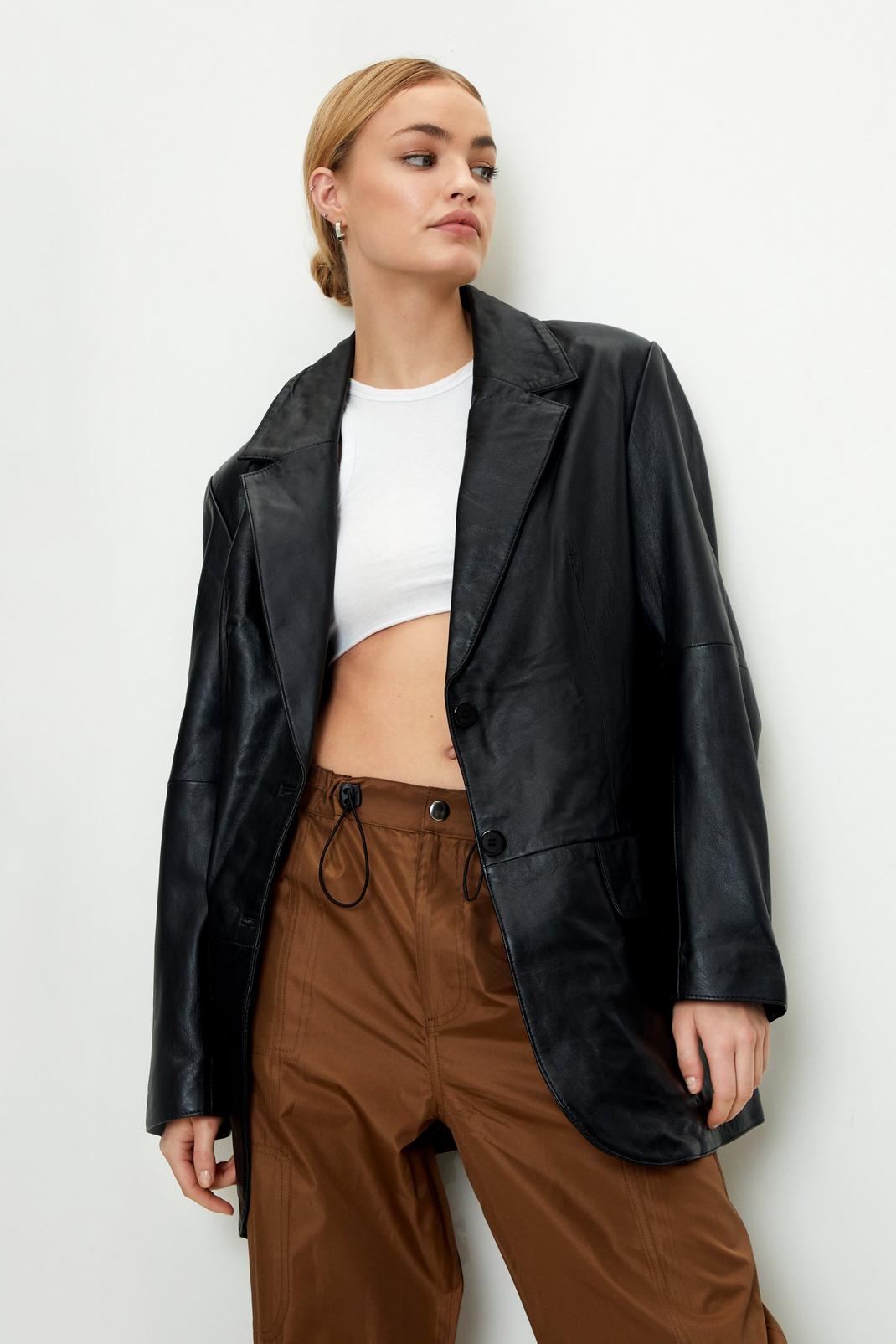 Real Leather Tailored Blazer | Nasty Gal