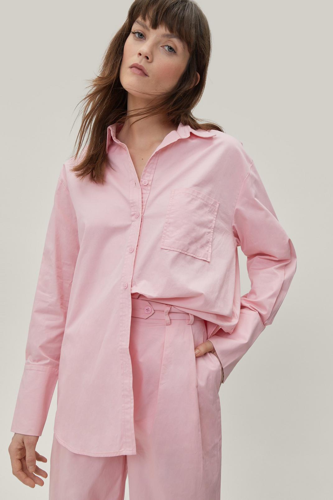 Pink Long Sleeve Poplin Shirt image number 1