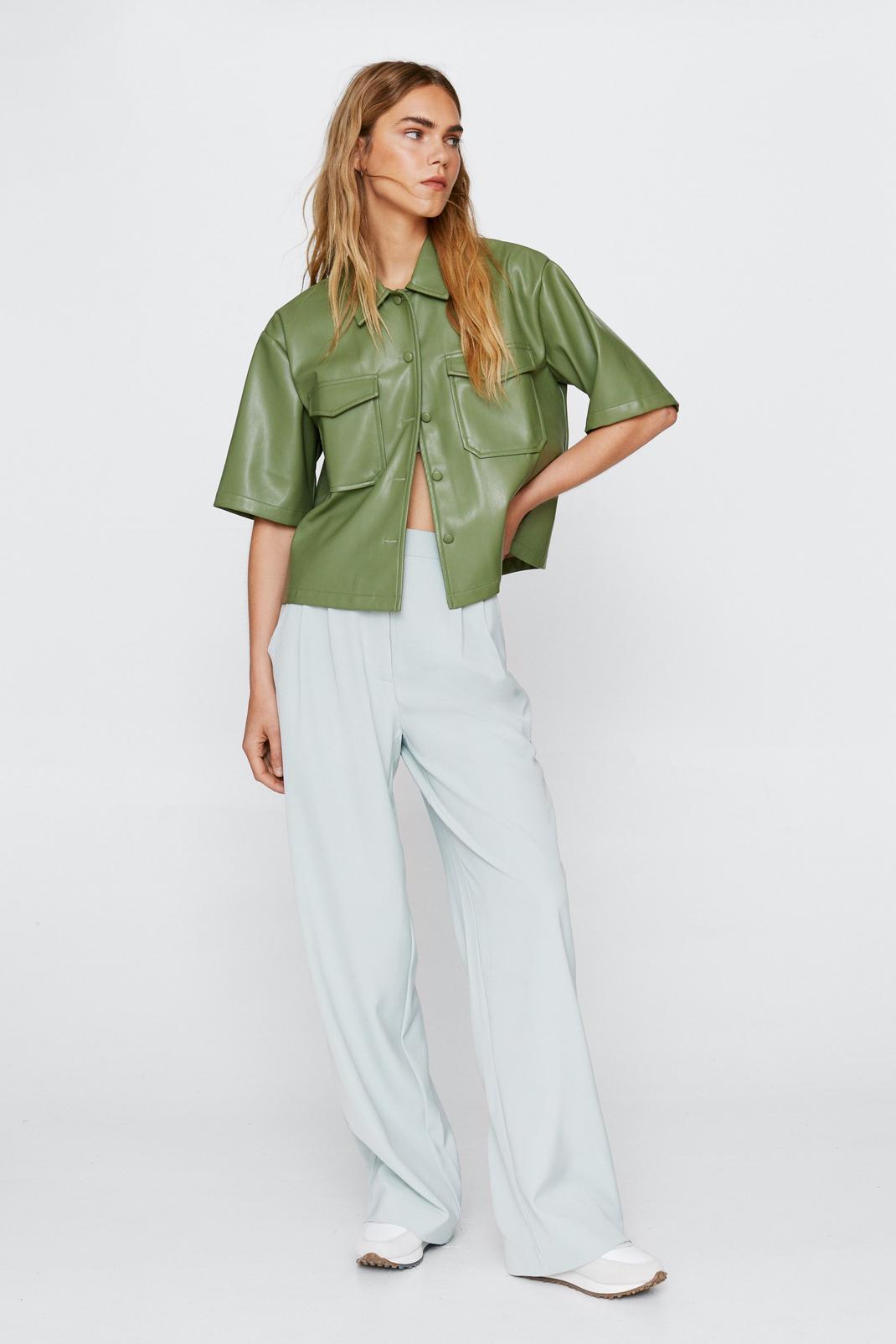 Sage High Waisted Tailored Smart Trousers image number 1