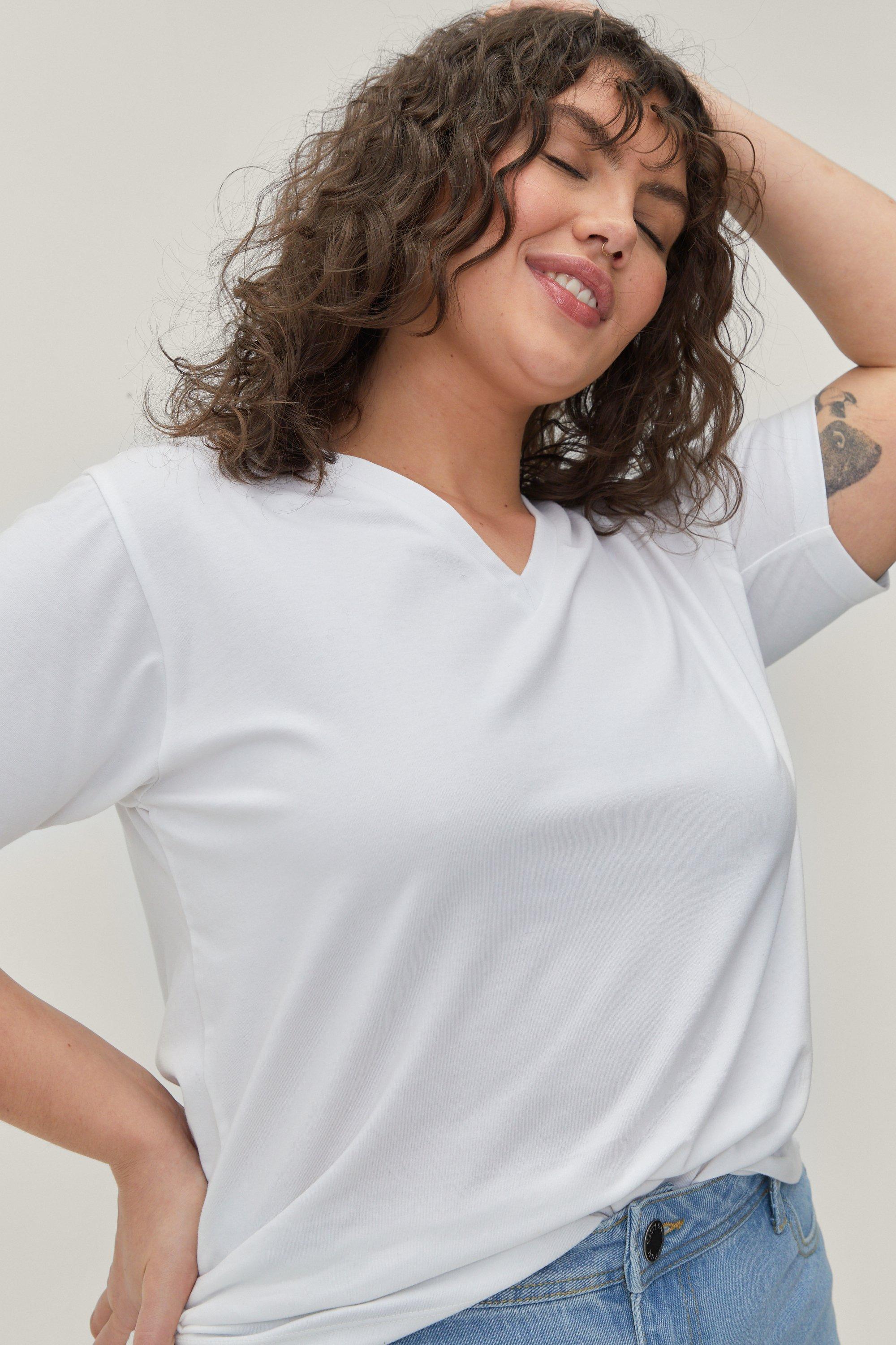 Plus size v neck t clearance shirts wholesale