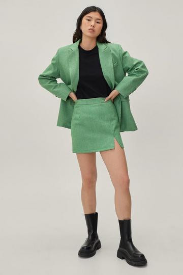 Green Wool Check Tailored Oversized Blazer
