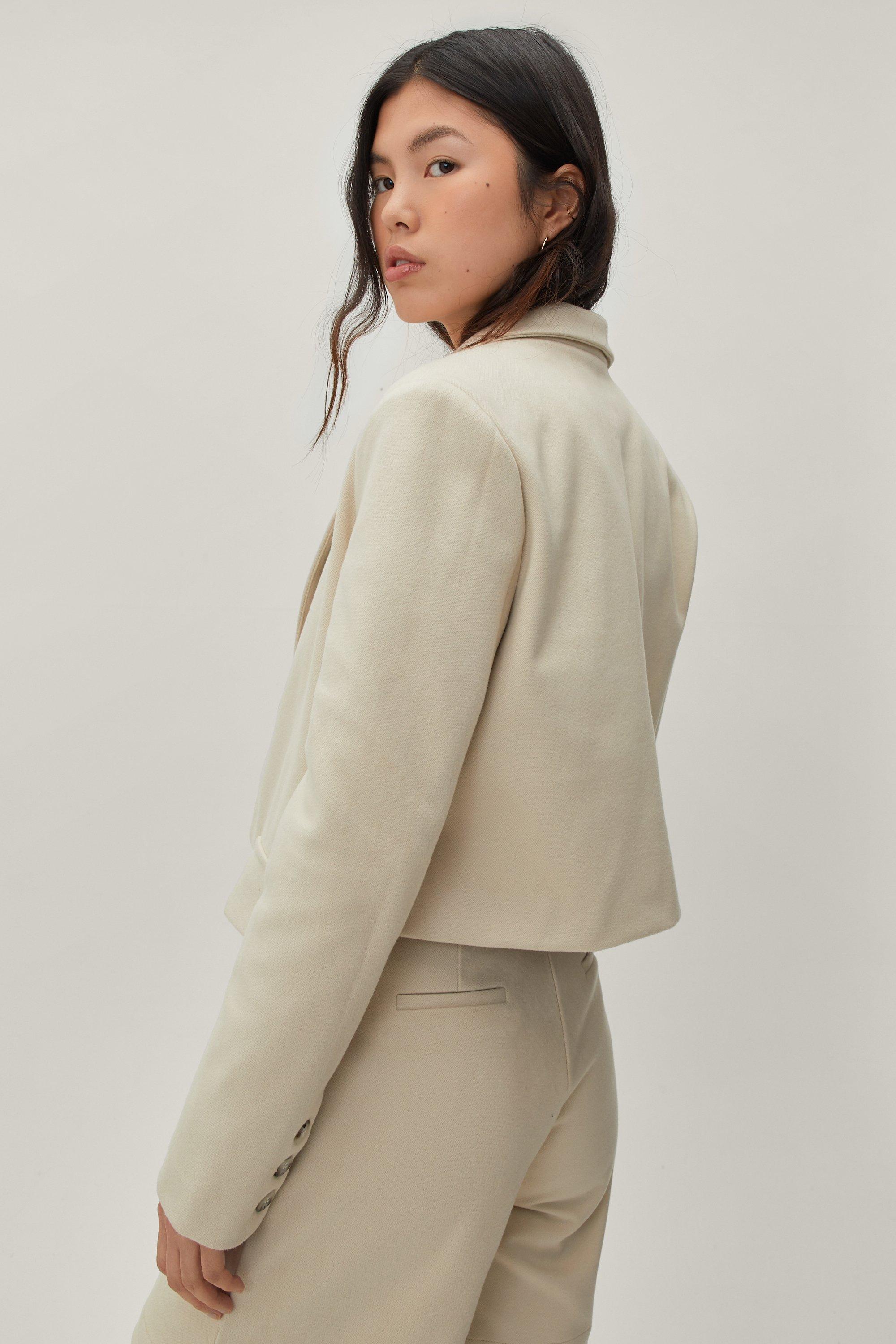 cropped linen blazer