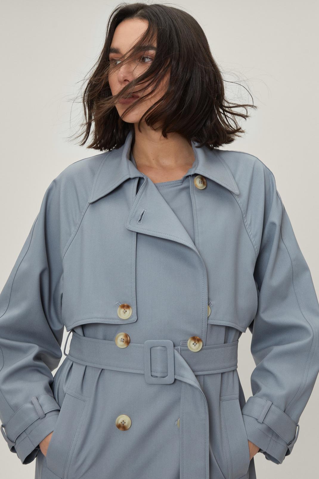 Trench-coat en twill à double boutonnage, Blue image number 1