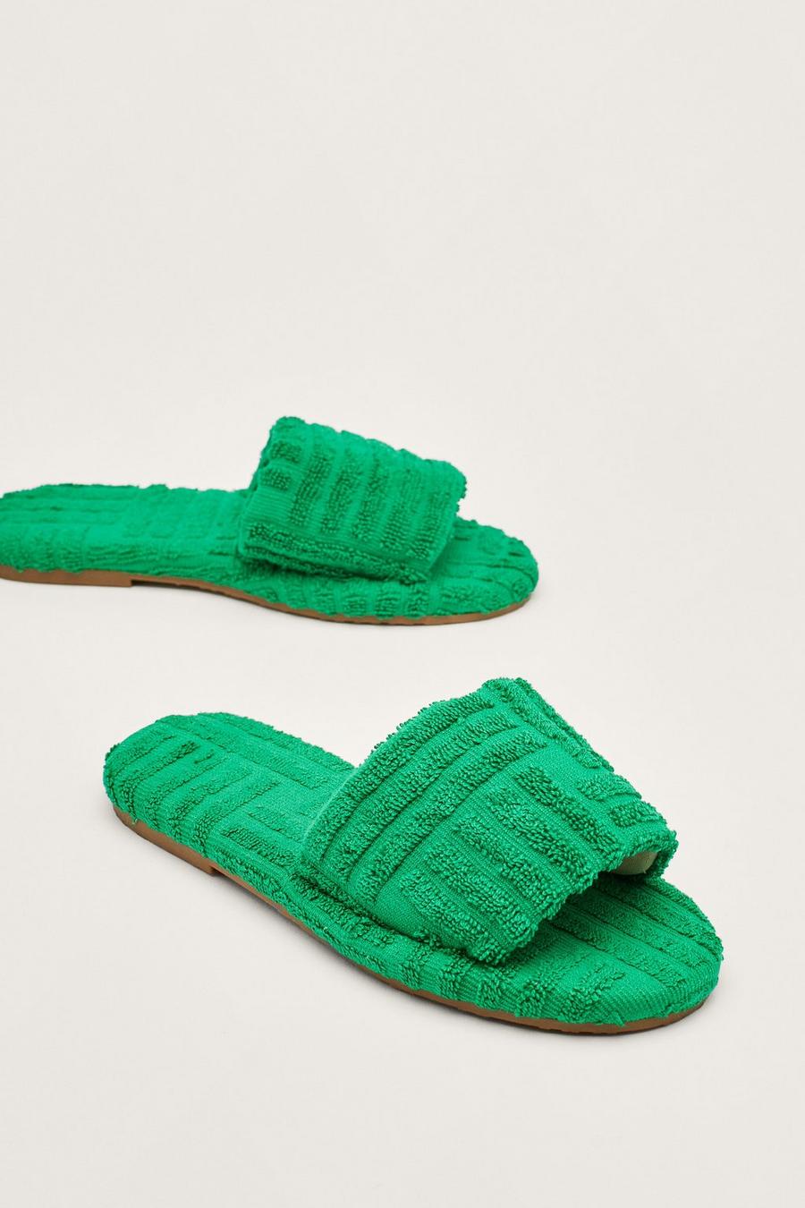Textured Toweling Slipper Sliders