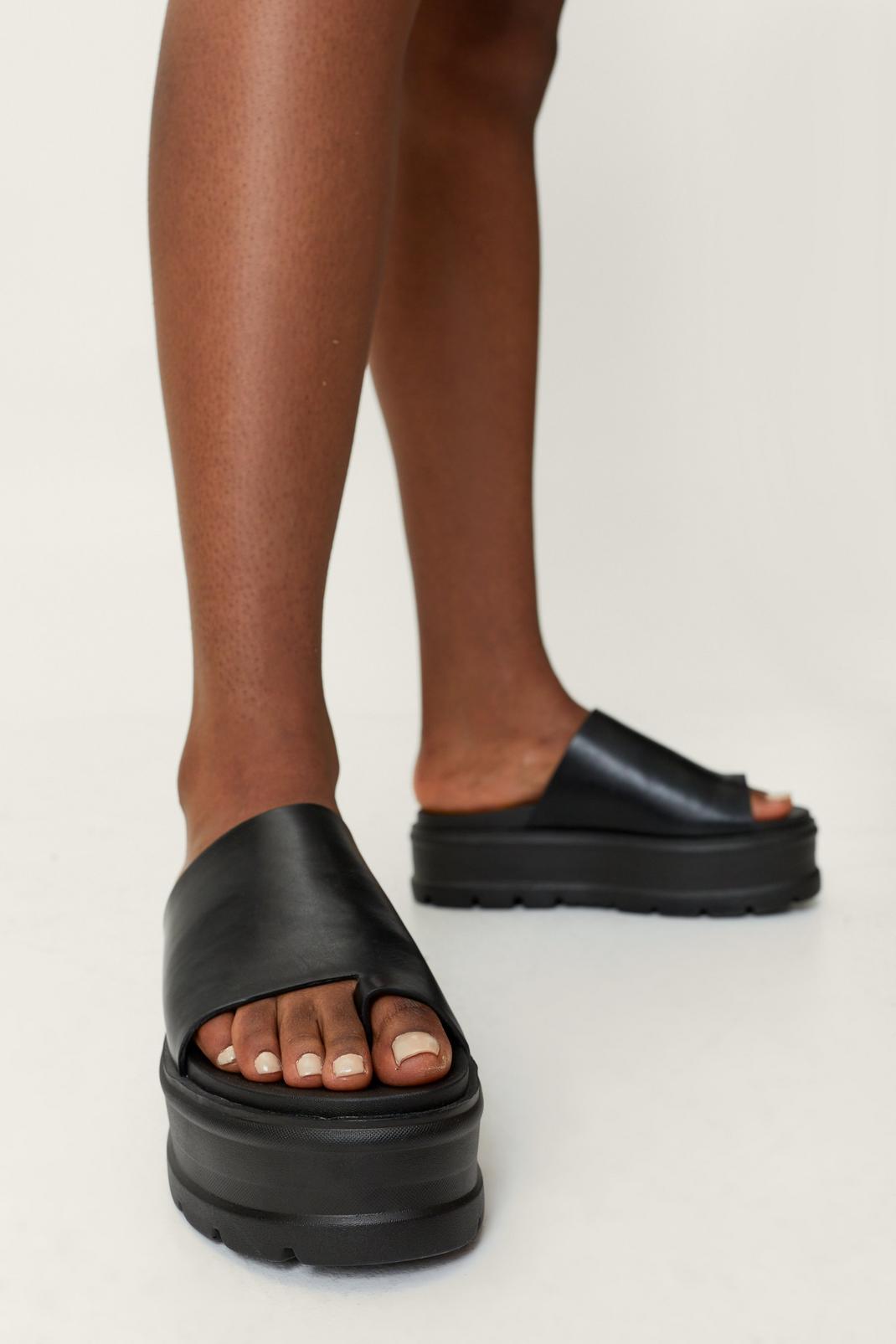 105 Faux Leather Flatform Mules image number 2