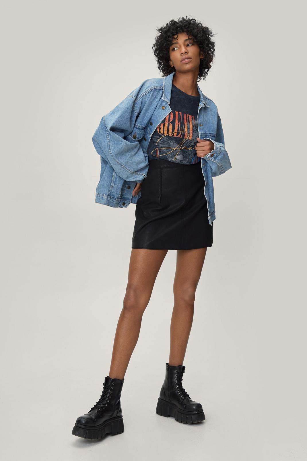 Faux Leather A Line Mini Skirt | Nasty Gal