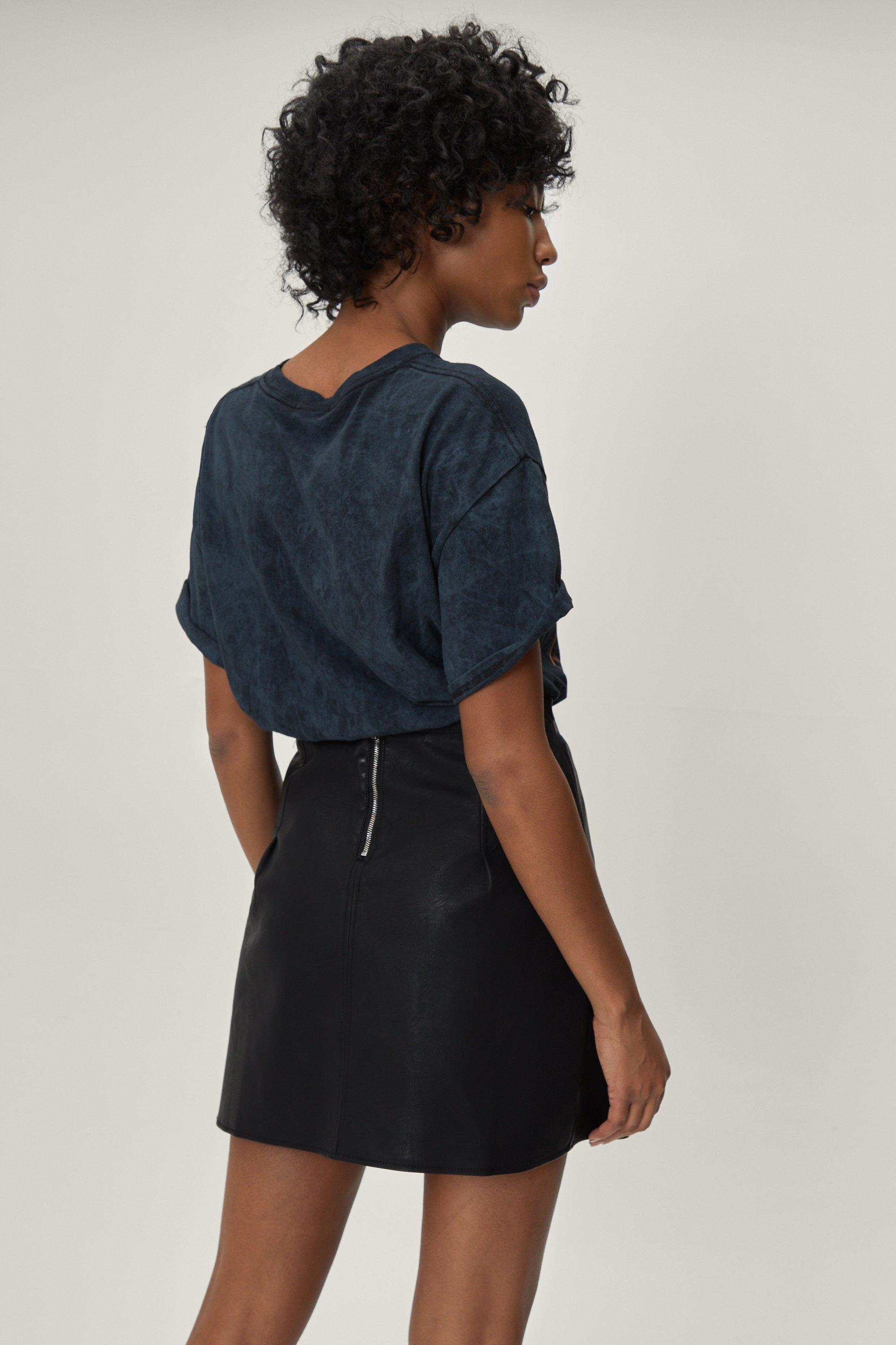 Faux Leather A Line Mini Skirt Nasty Gal