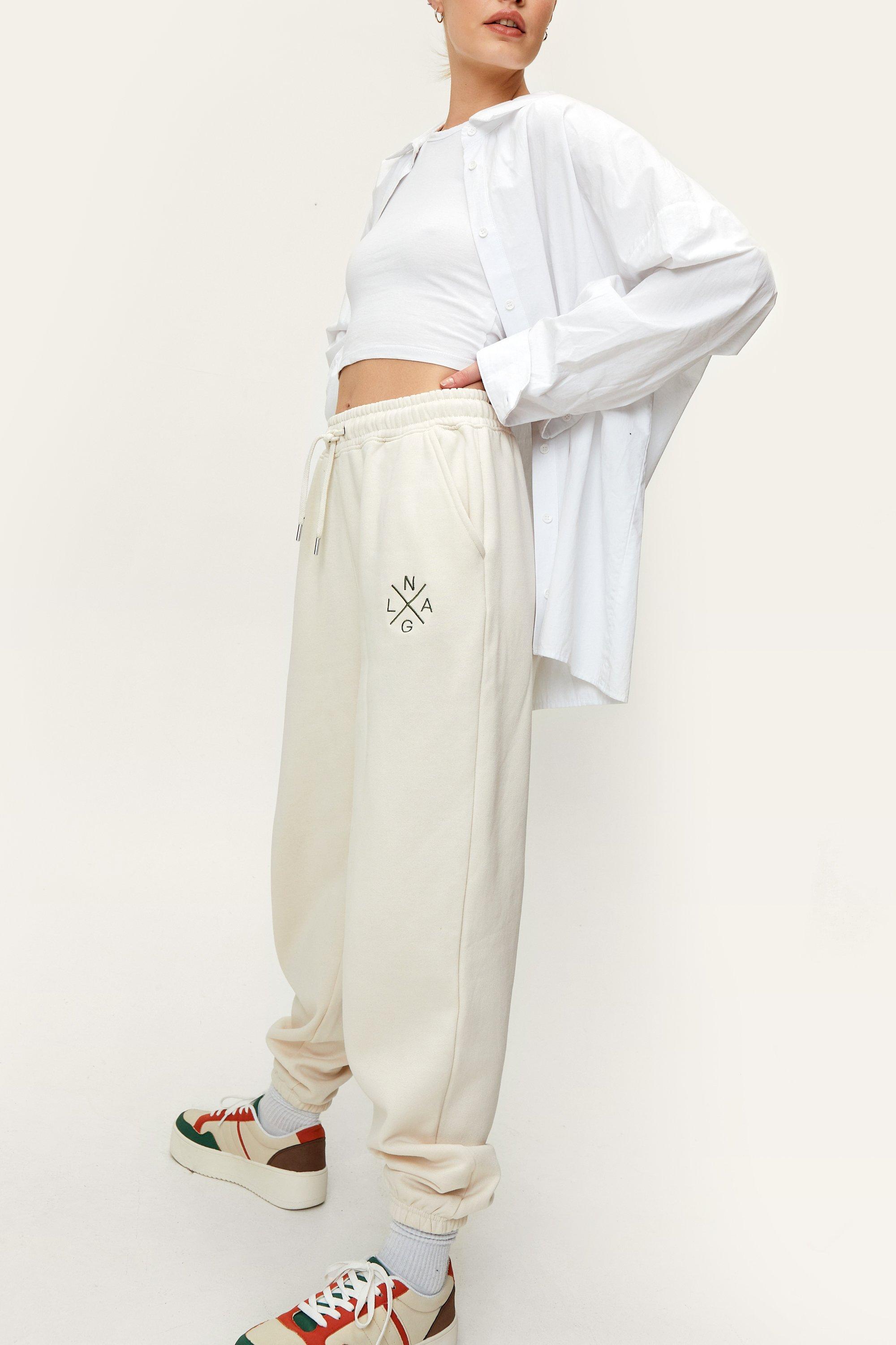 Nasty gal white online joggers