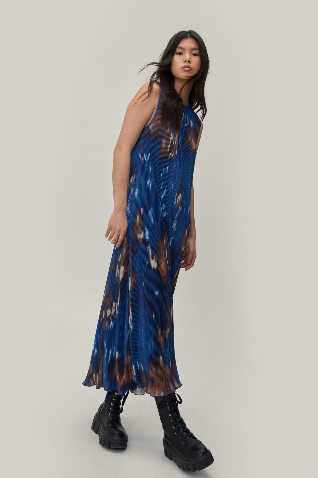 148 Plisse Blurred Print Sleeveless Midaxi Dress  image number 2
