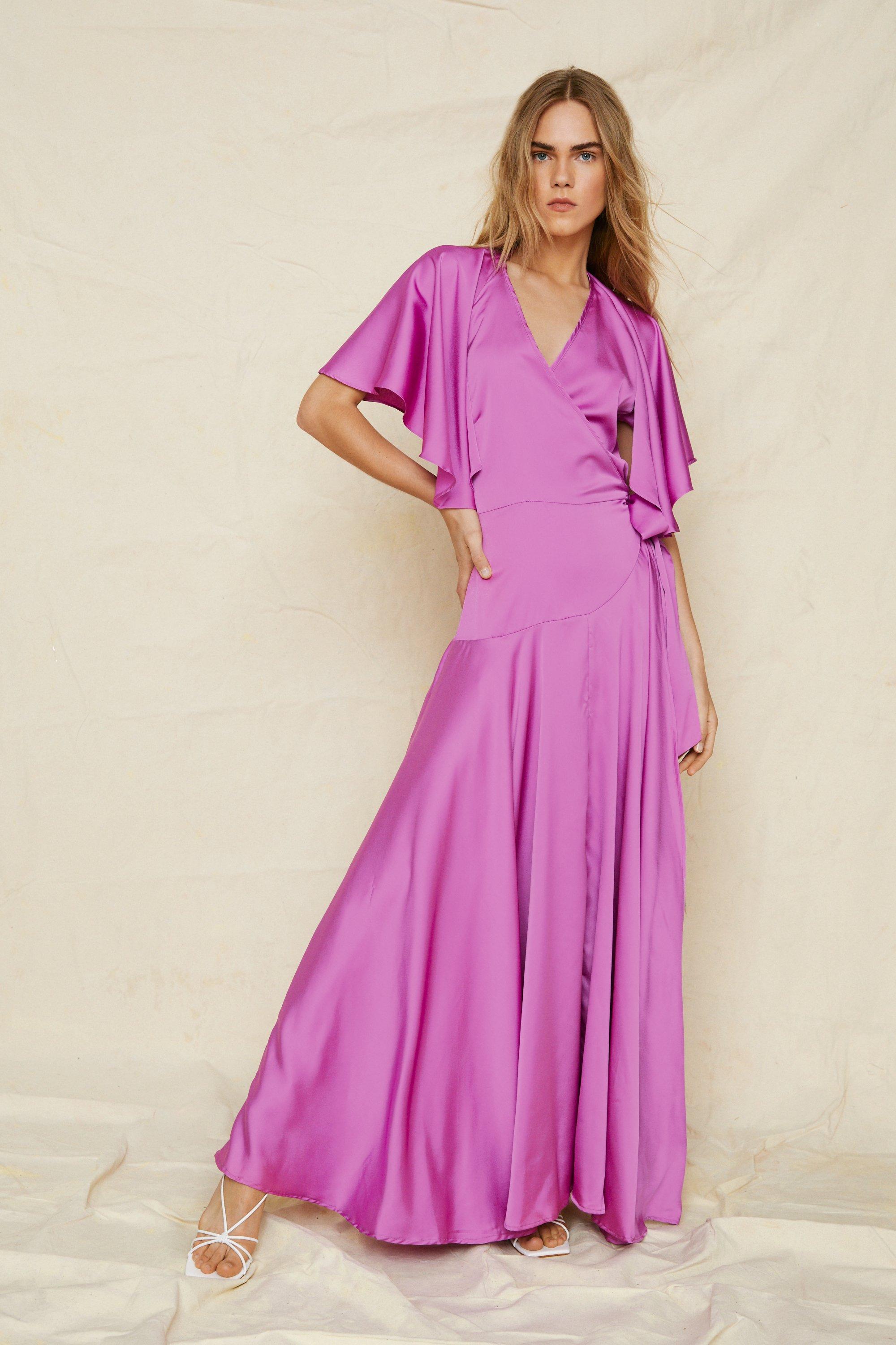 purple wrap maxi dress