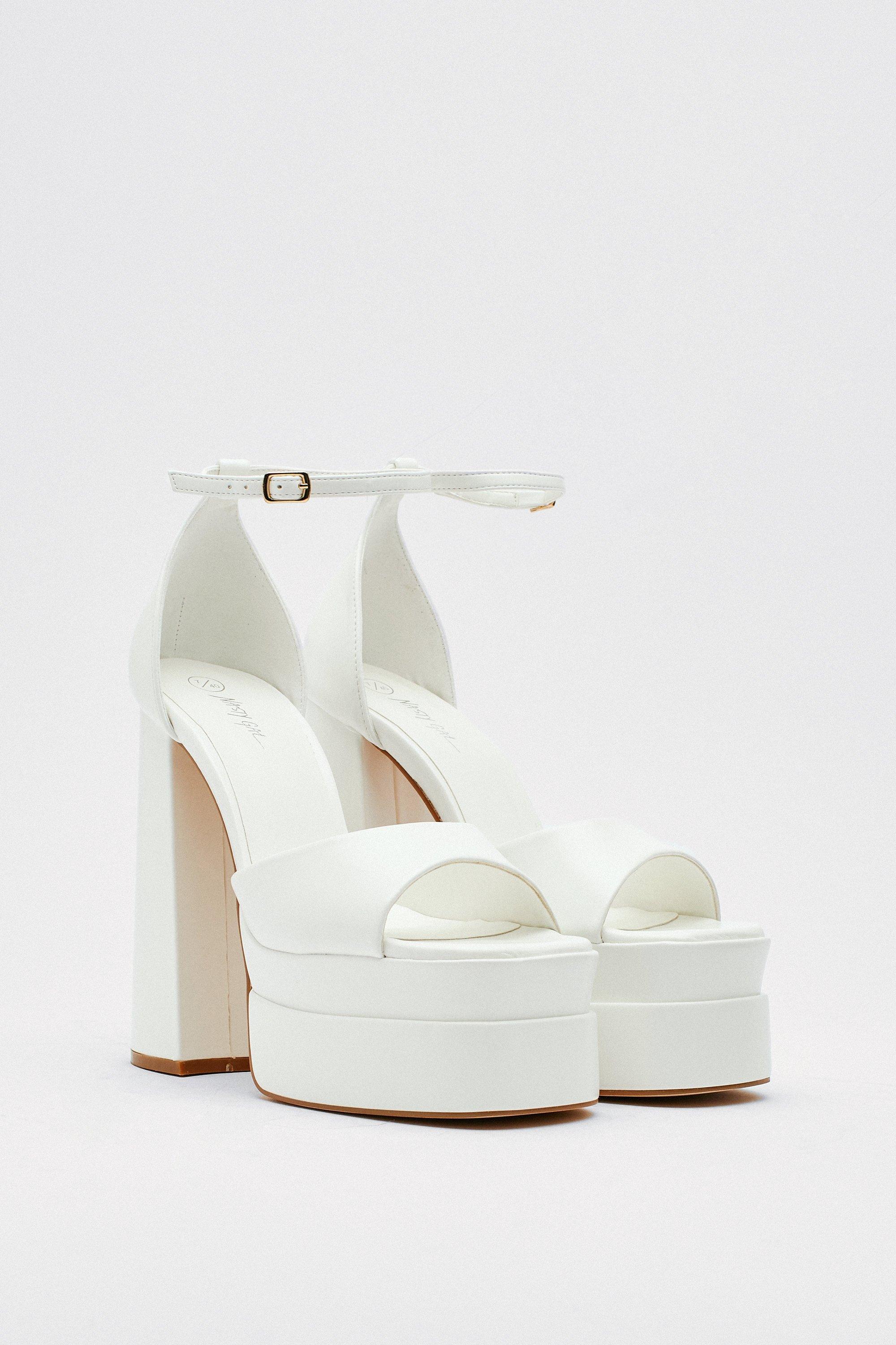 Nasty gal store white platform sandals