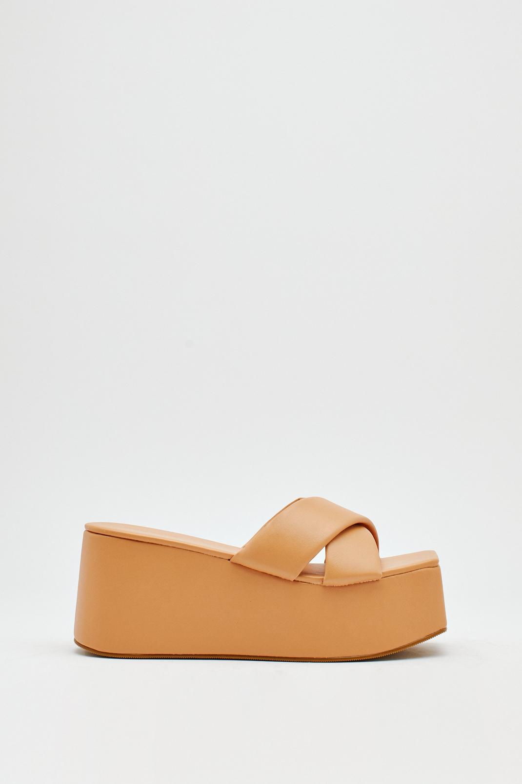 Square Toe Strappy Flatform Mules image number 1