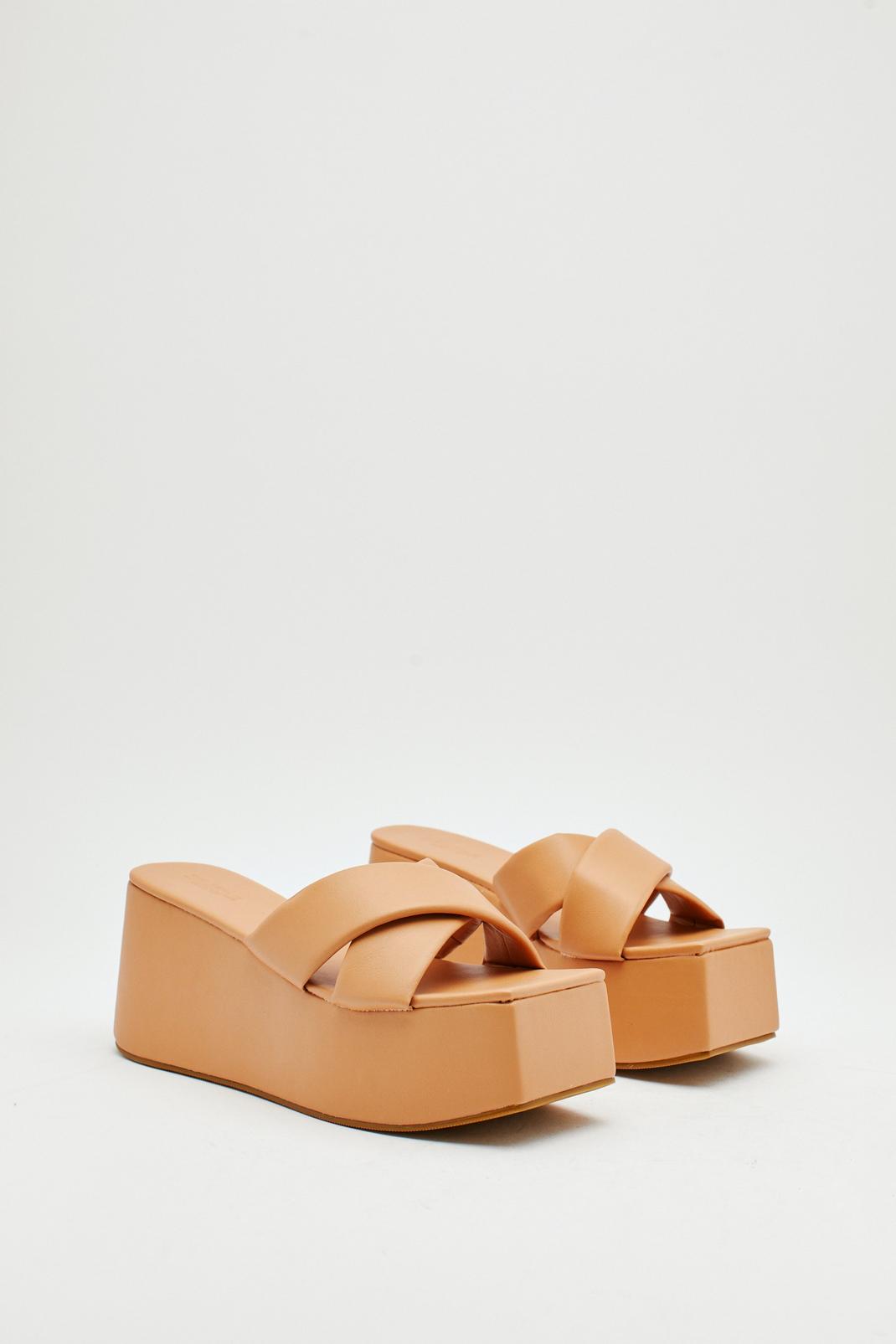 295 Square Toe Strappy Flatform Mules image number 2