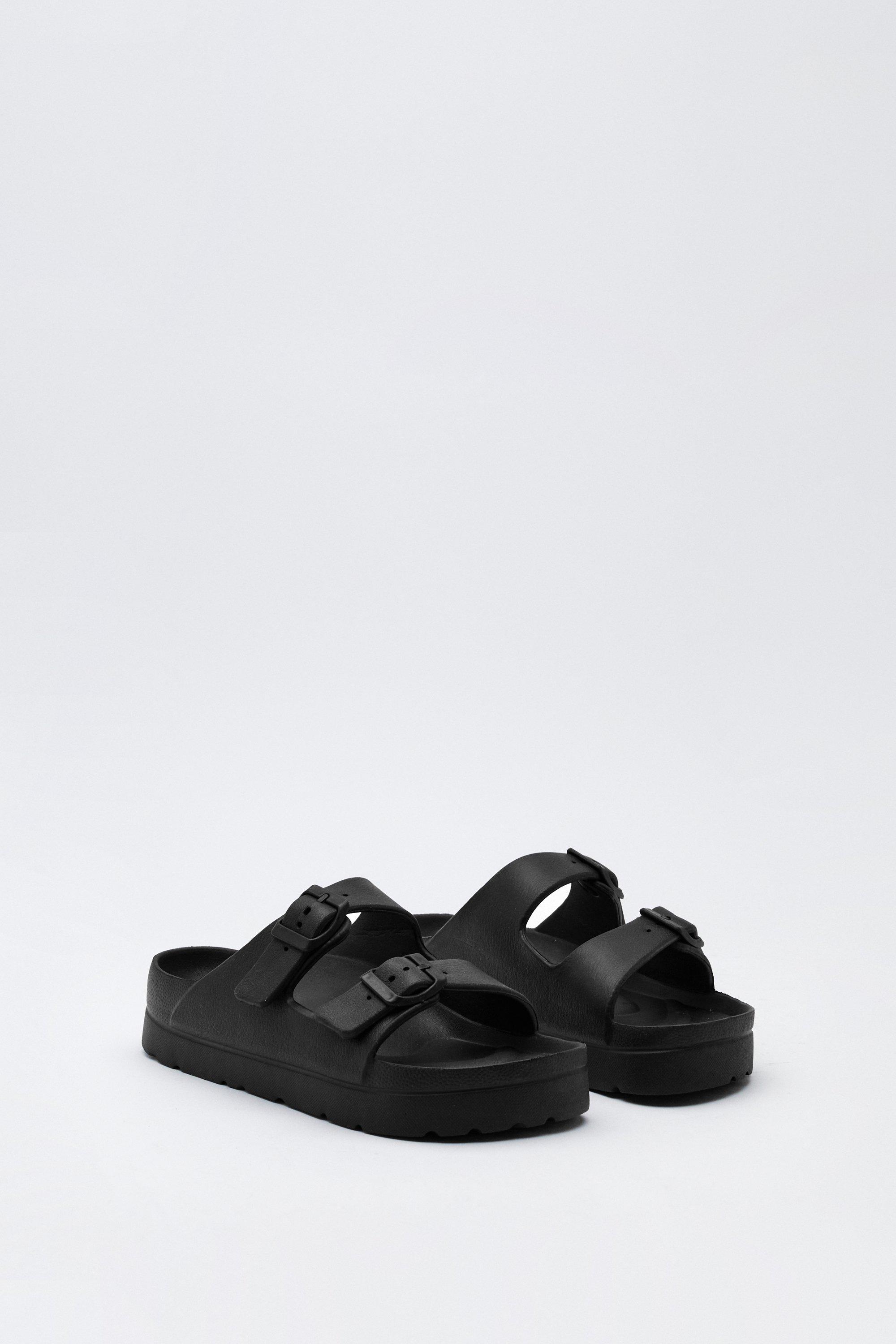 Round Double Buckle Moulded Footbed Sandals