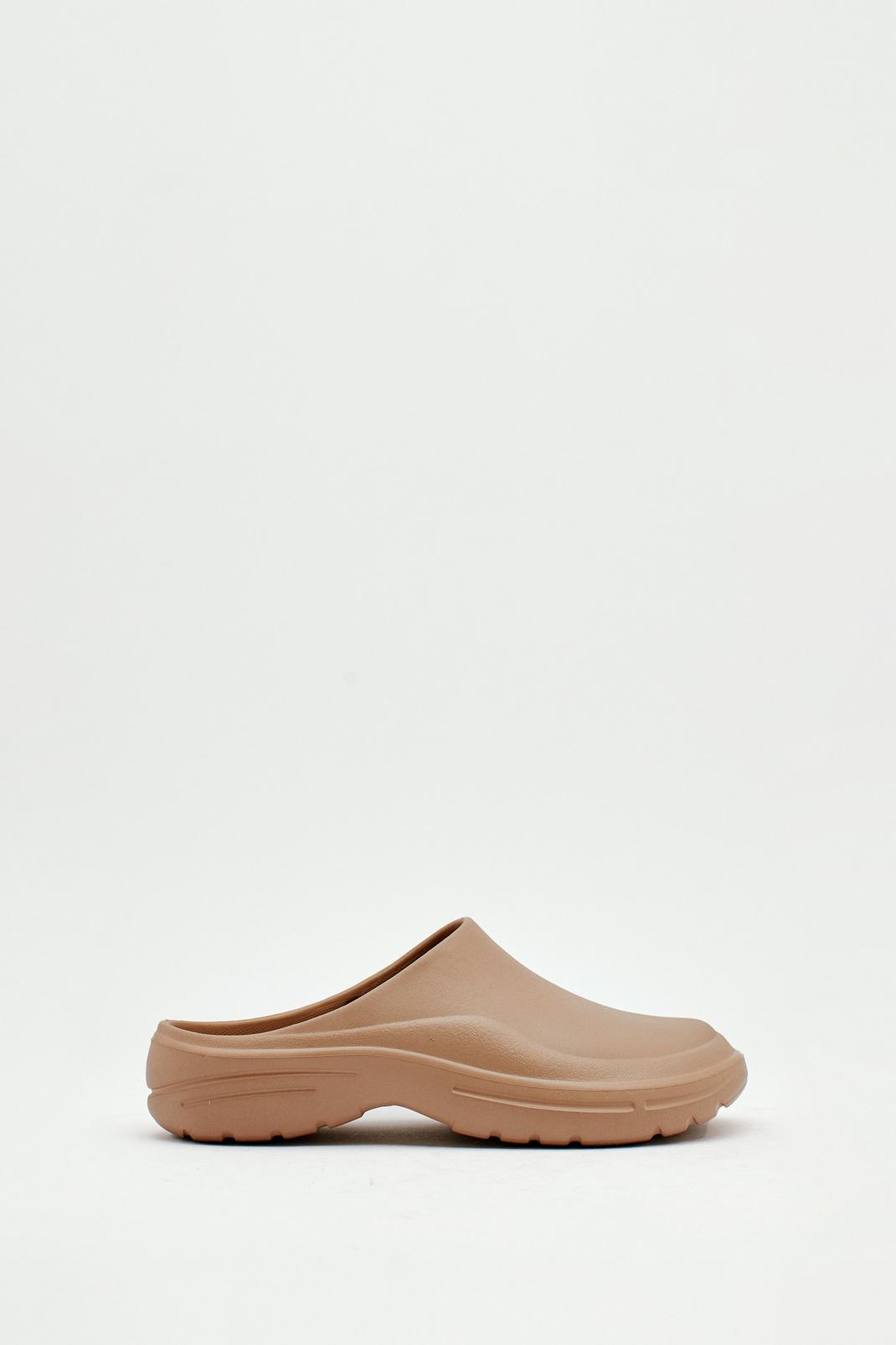 Mocha Closed Toe Rubber Cleated Sliders image number 1