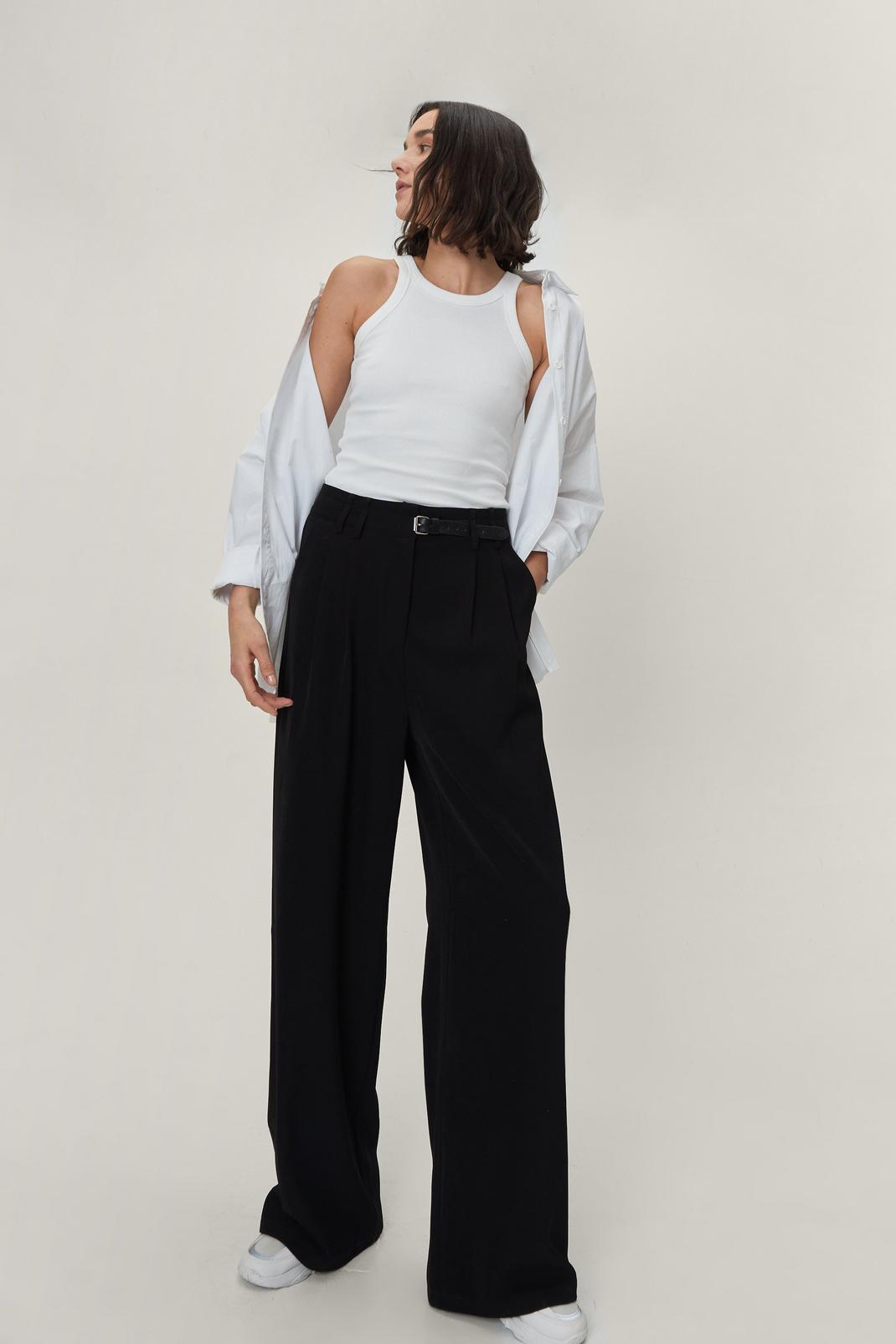 Smart Belted Tailored Wide Leg Pants image number 1