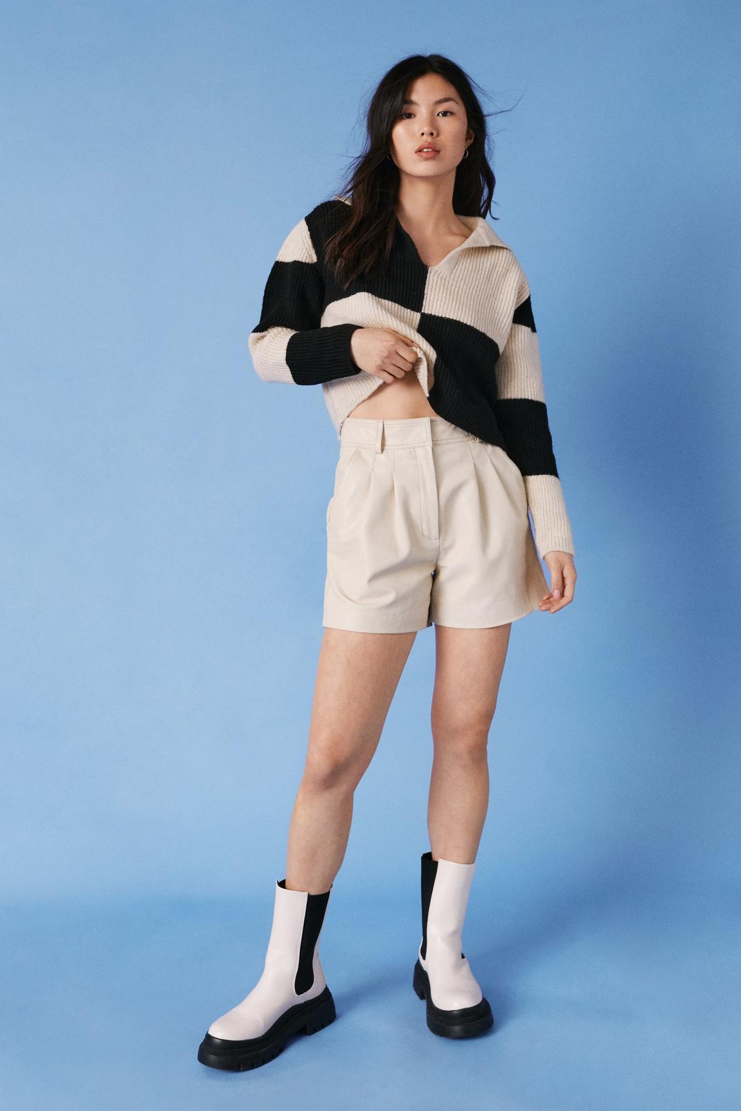 Pull court oversize style color block, Cream image number 1