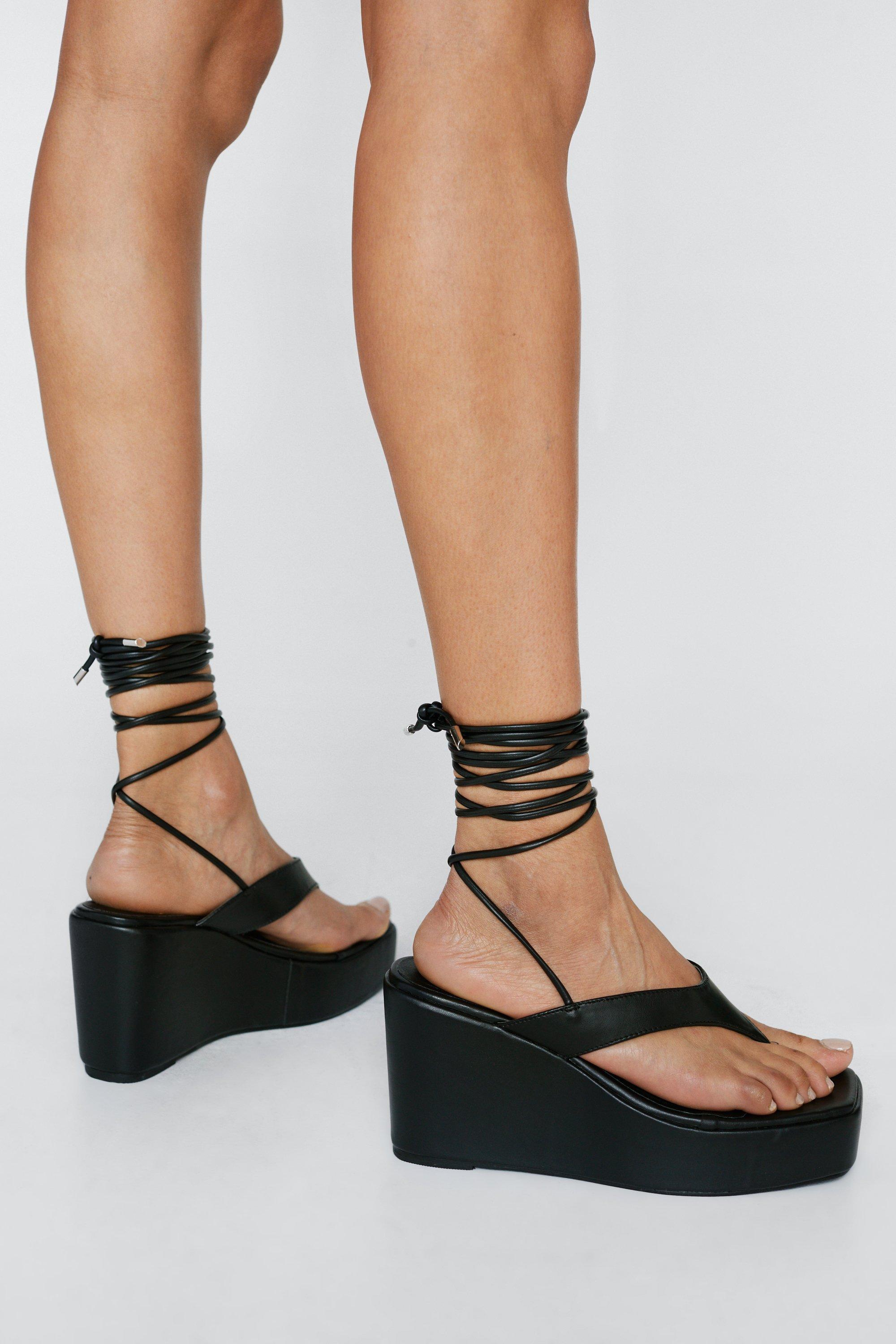 Toe Thong Strappy Wedge Sandals