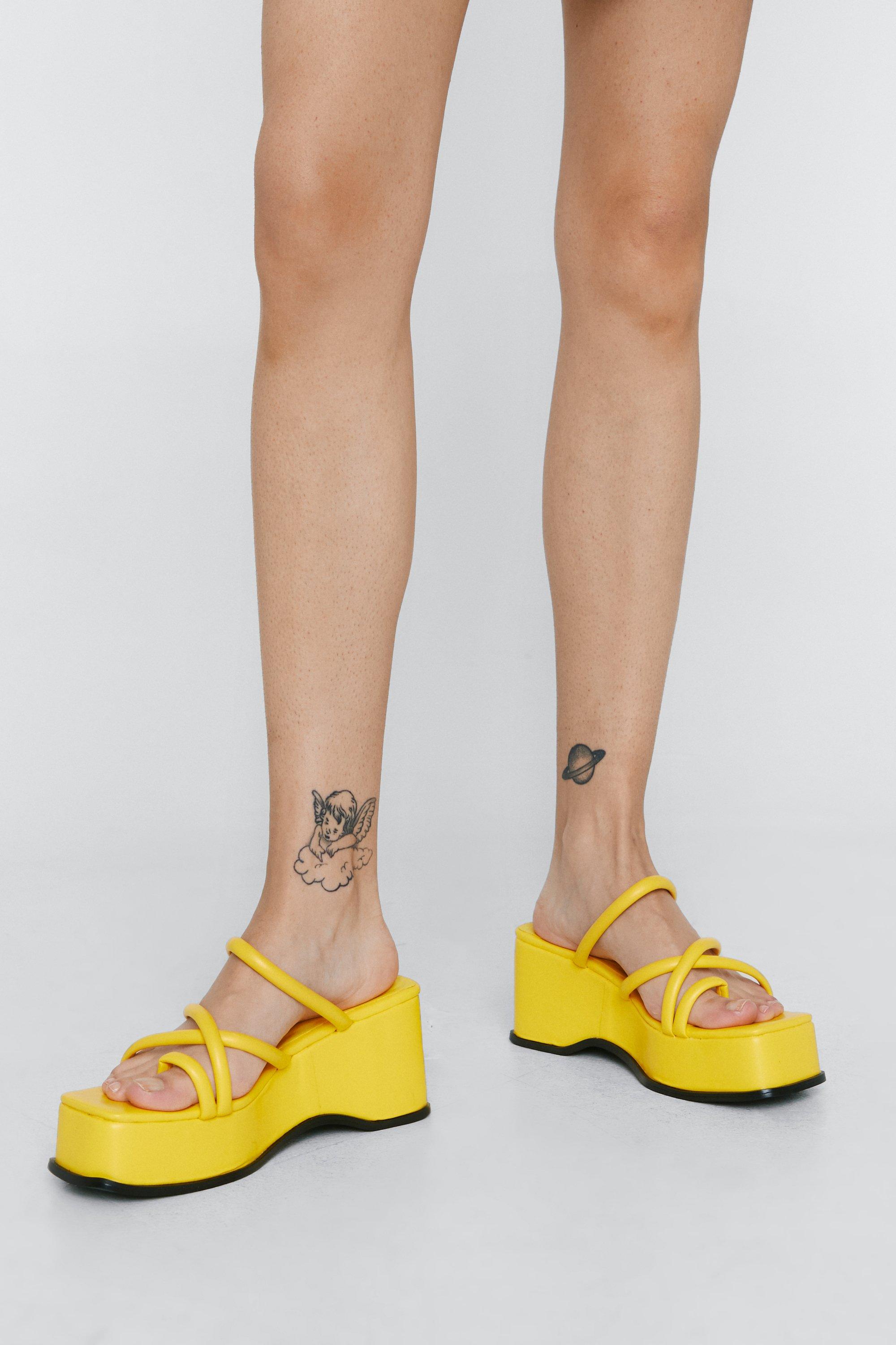 Yellow platform sandal sale