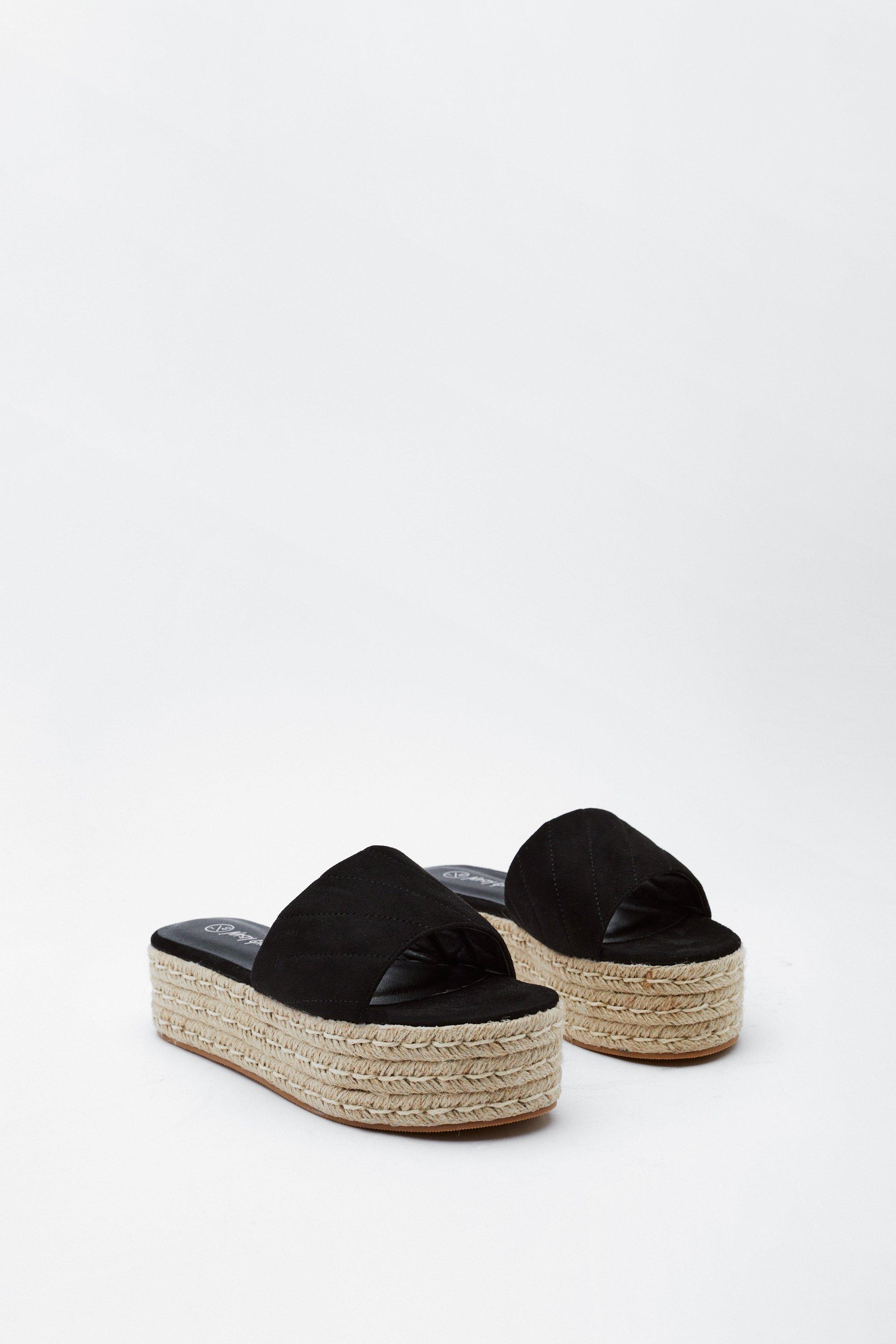 Espadrille flatform best sale sandals black