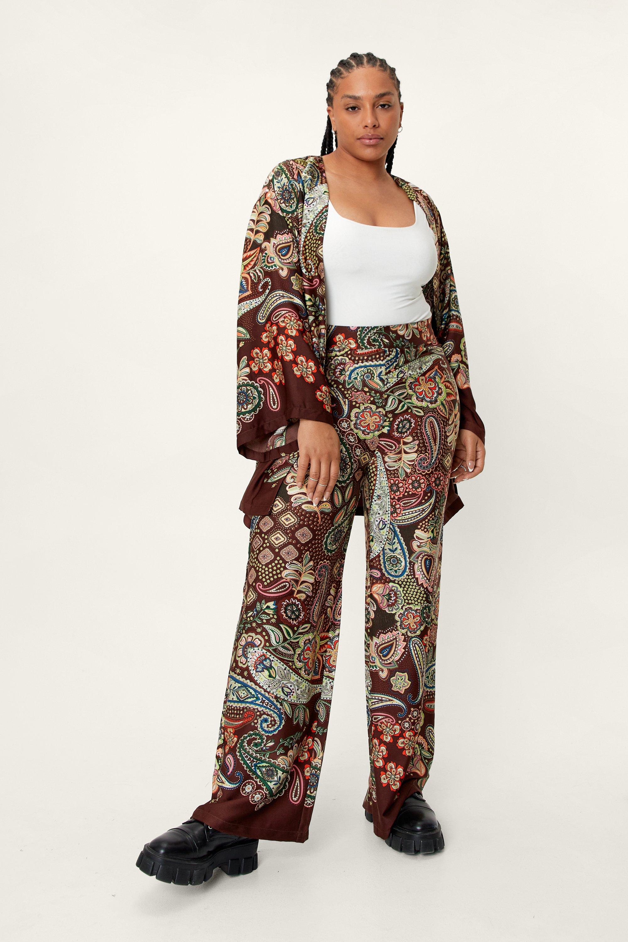 satin wide leg pants plus size