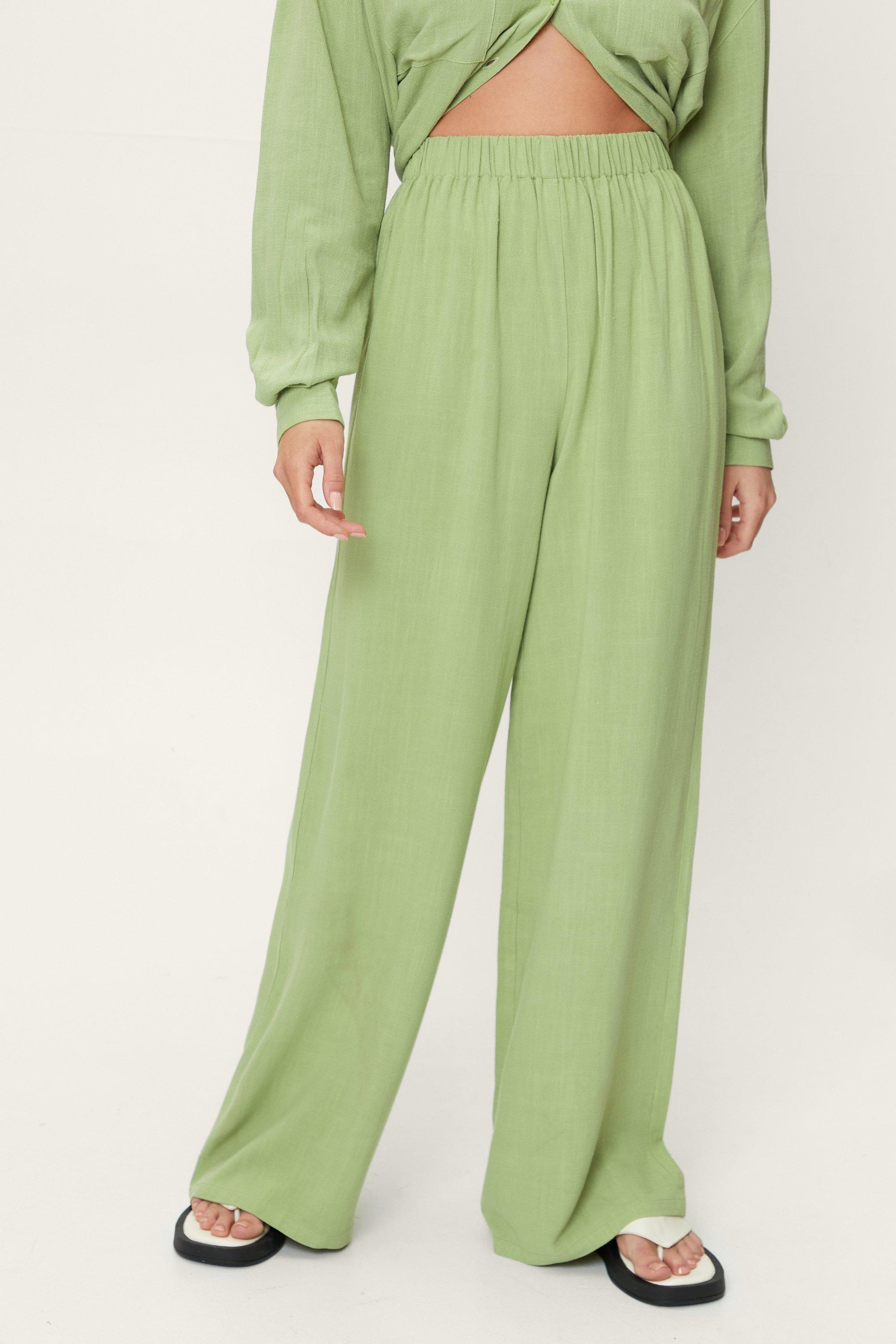 Linen High Waist Wide Leg Pants