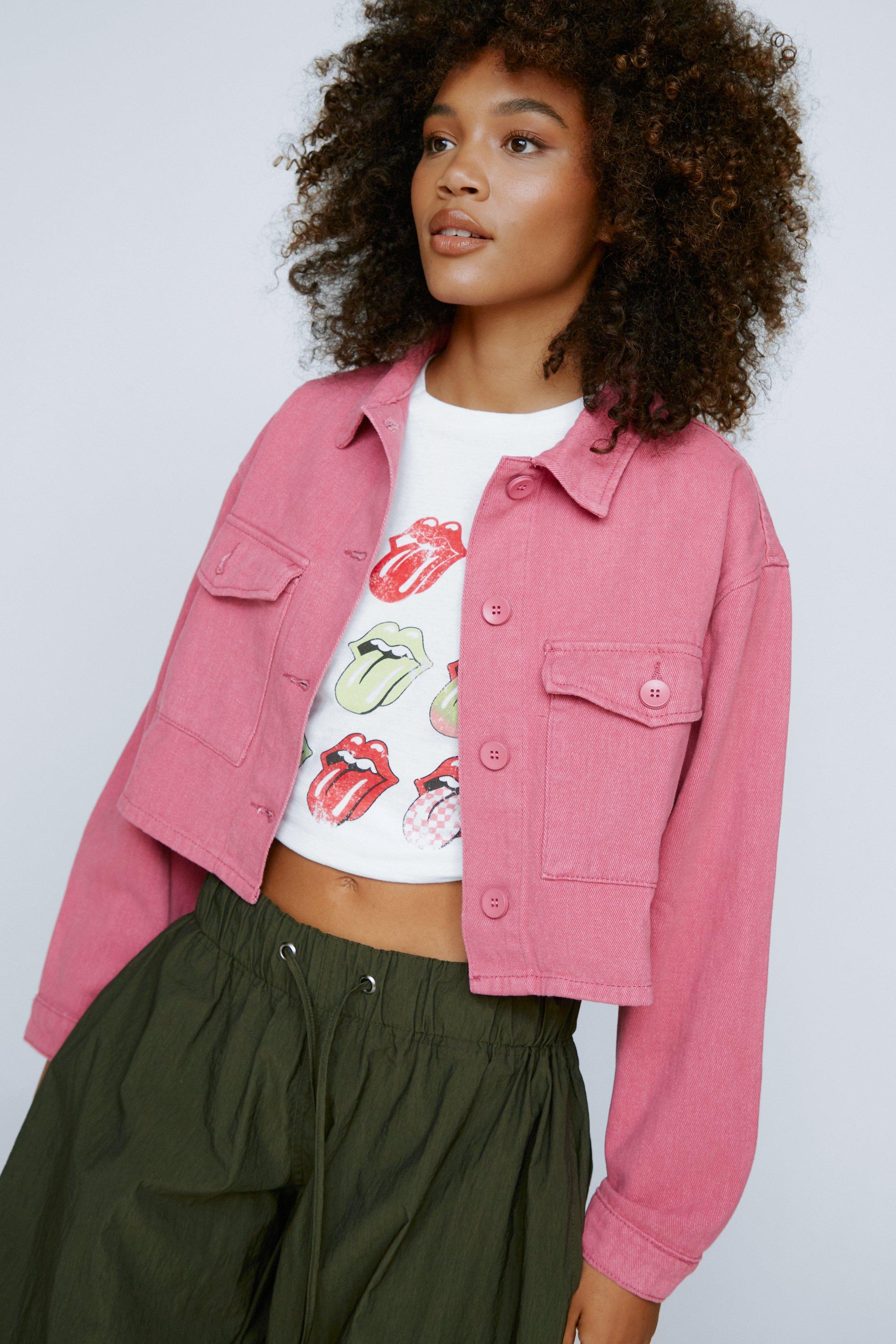 Twill Cropped Button Down Shacket
