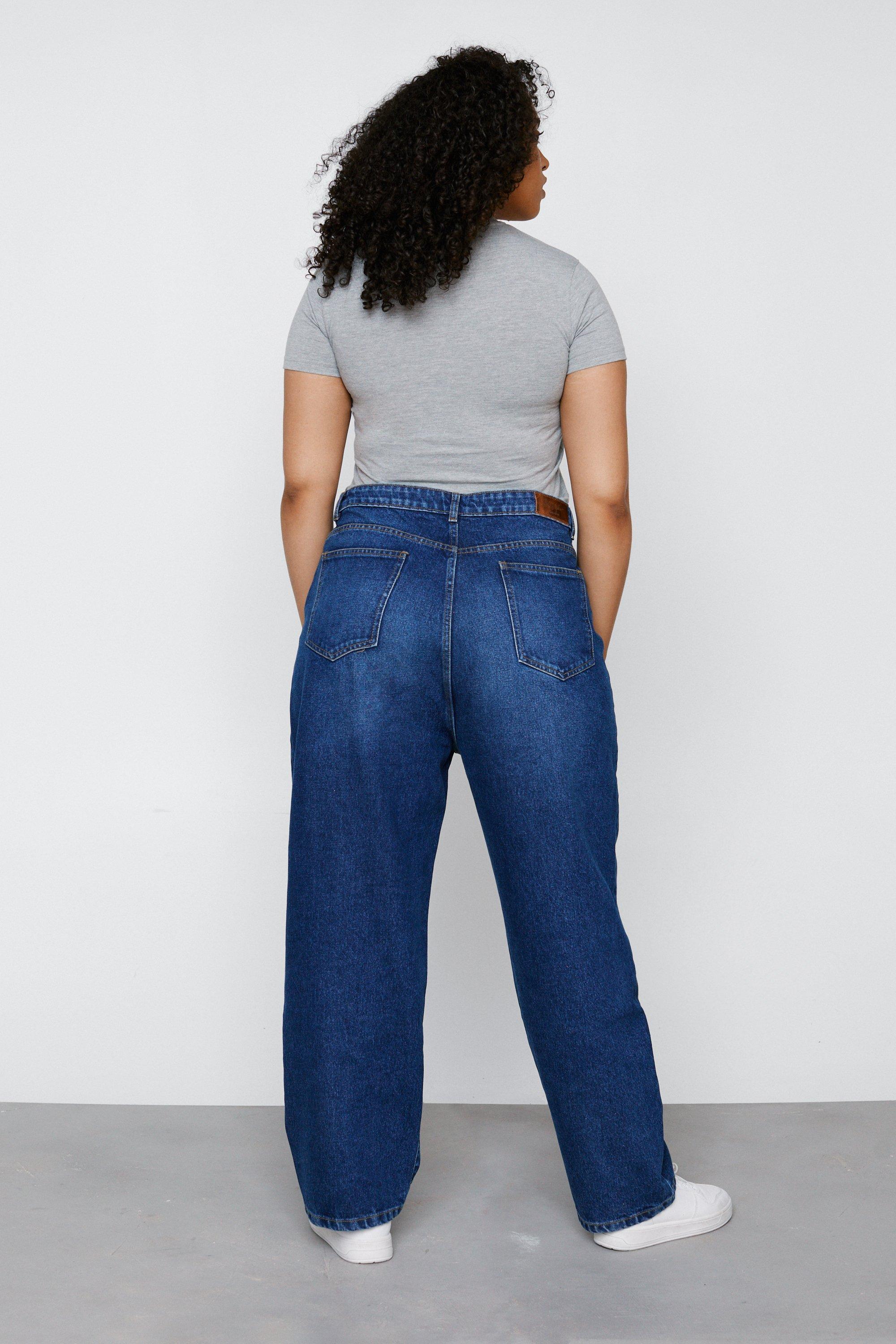 Plus Size High Waisted Denim Mom Jeans