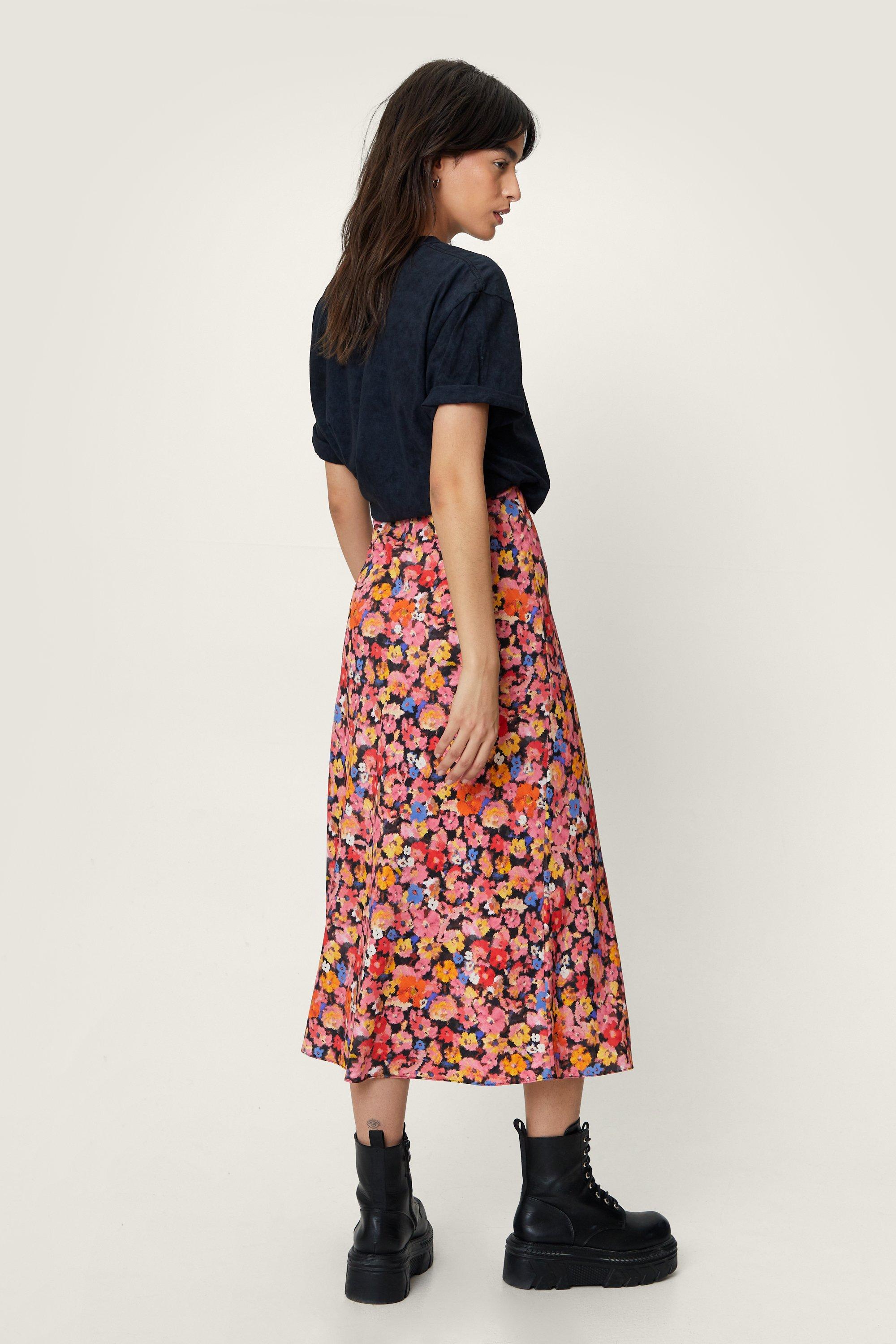 Nasty gal outlet pink midi skirt