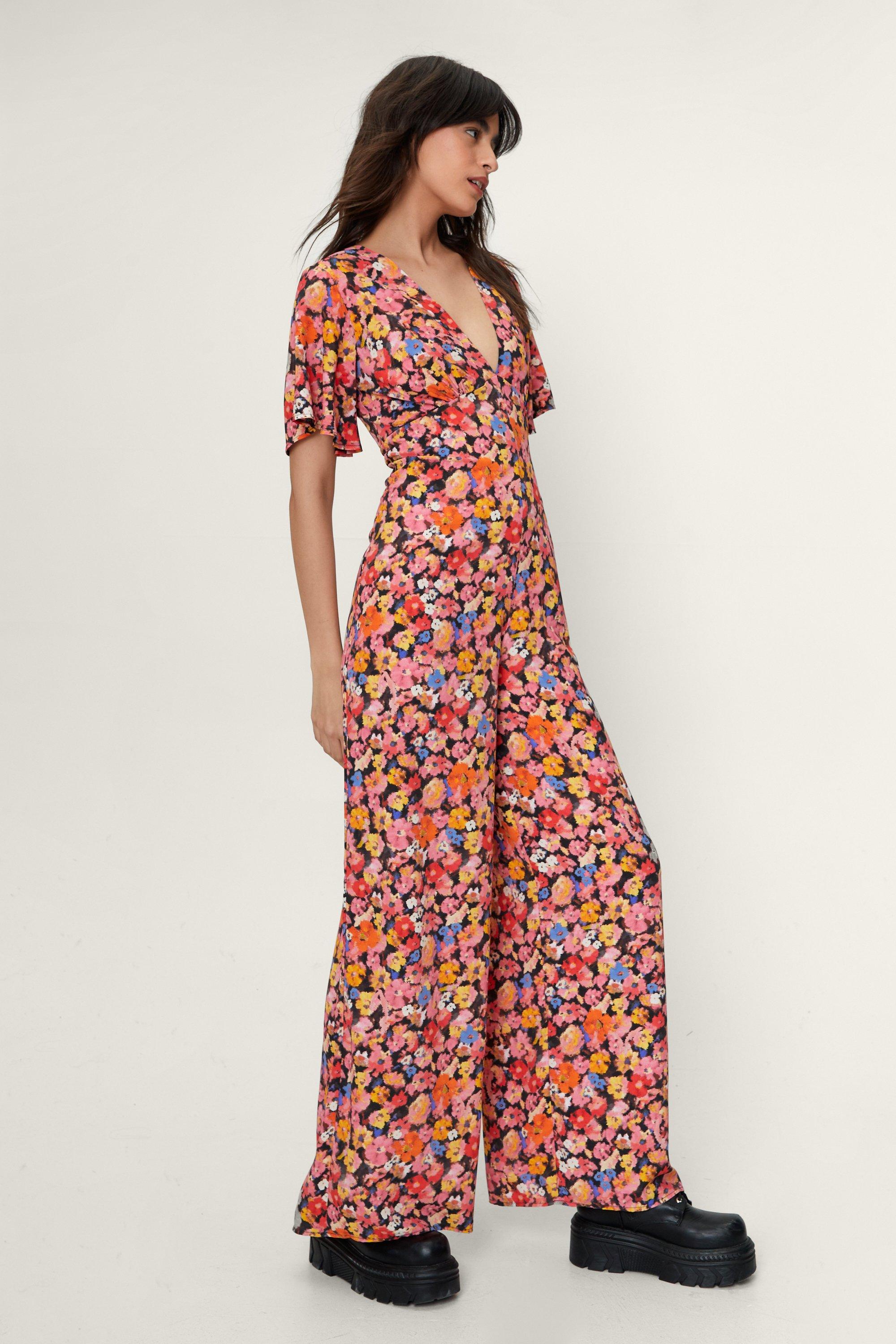 Floral wide leg jumpsuit online