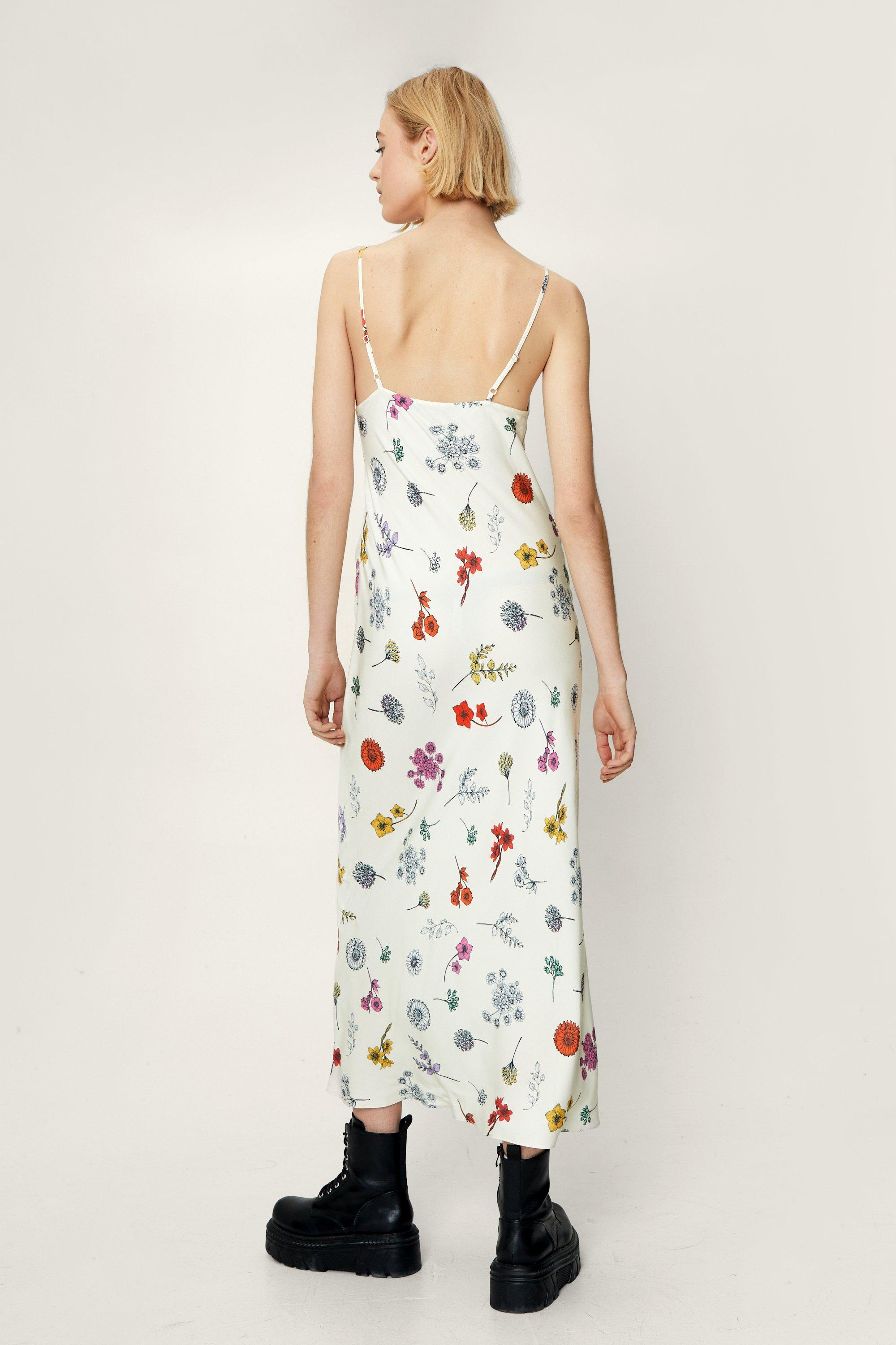 Floral print strappy midi dress - Women