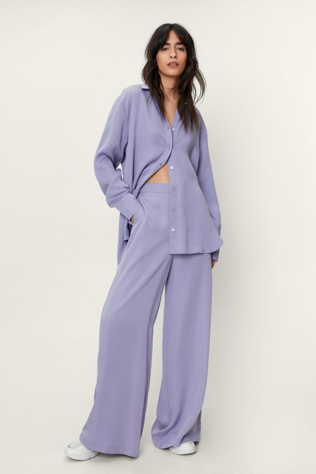 Lilac High Waisted Wide Leg Pants image number 1