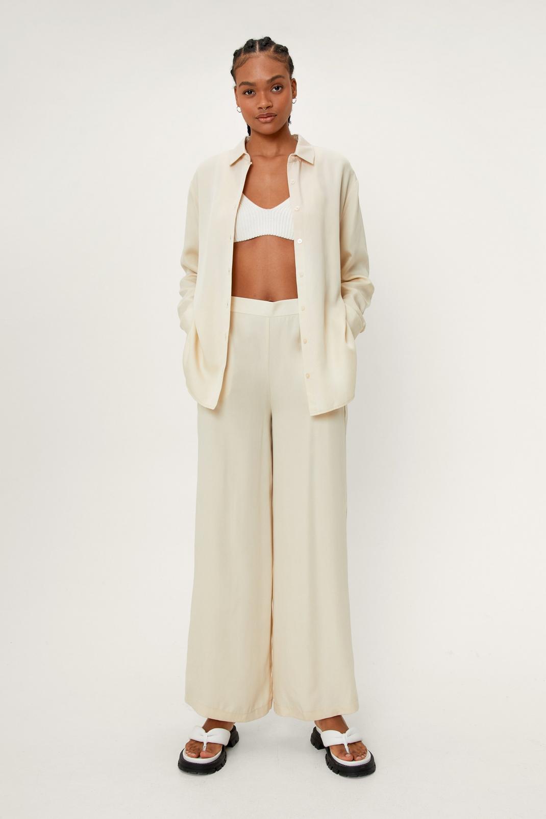 Sand High Waisted Wide Leg Pants image number 1
