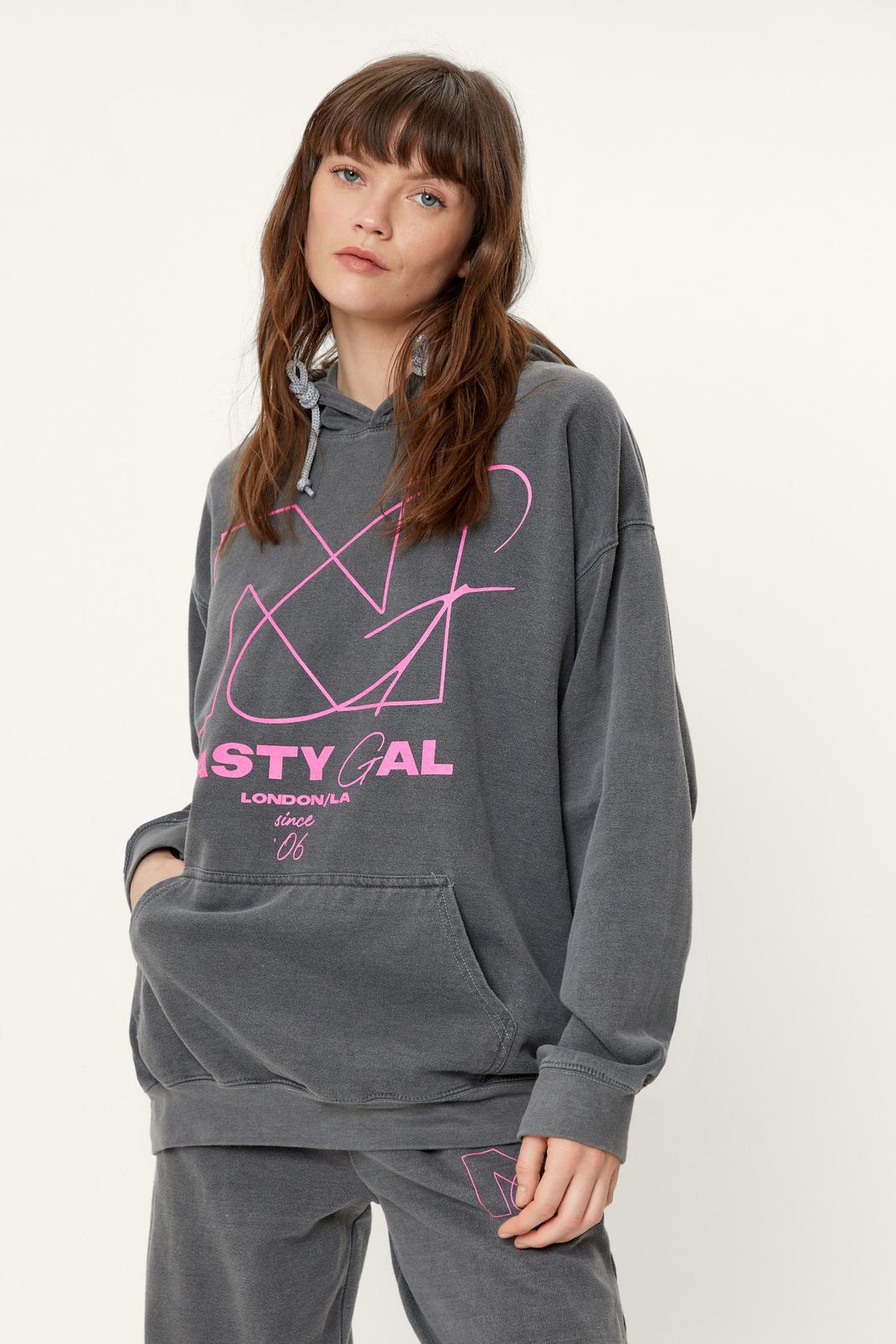Charcoal Graphic Nasty Gal Lounge Hoodie image number 1