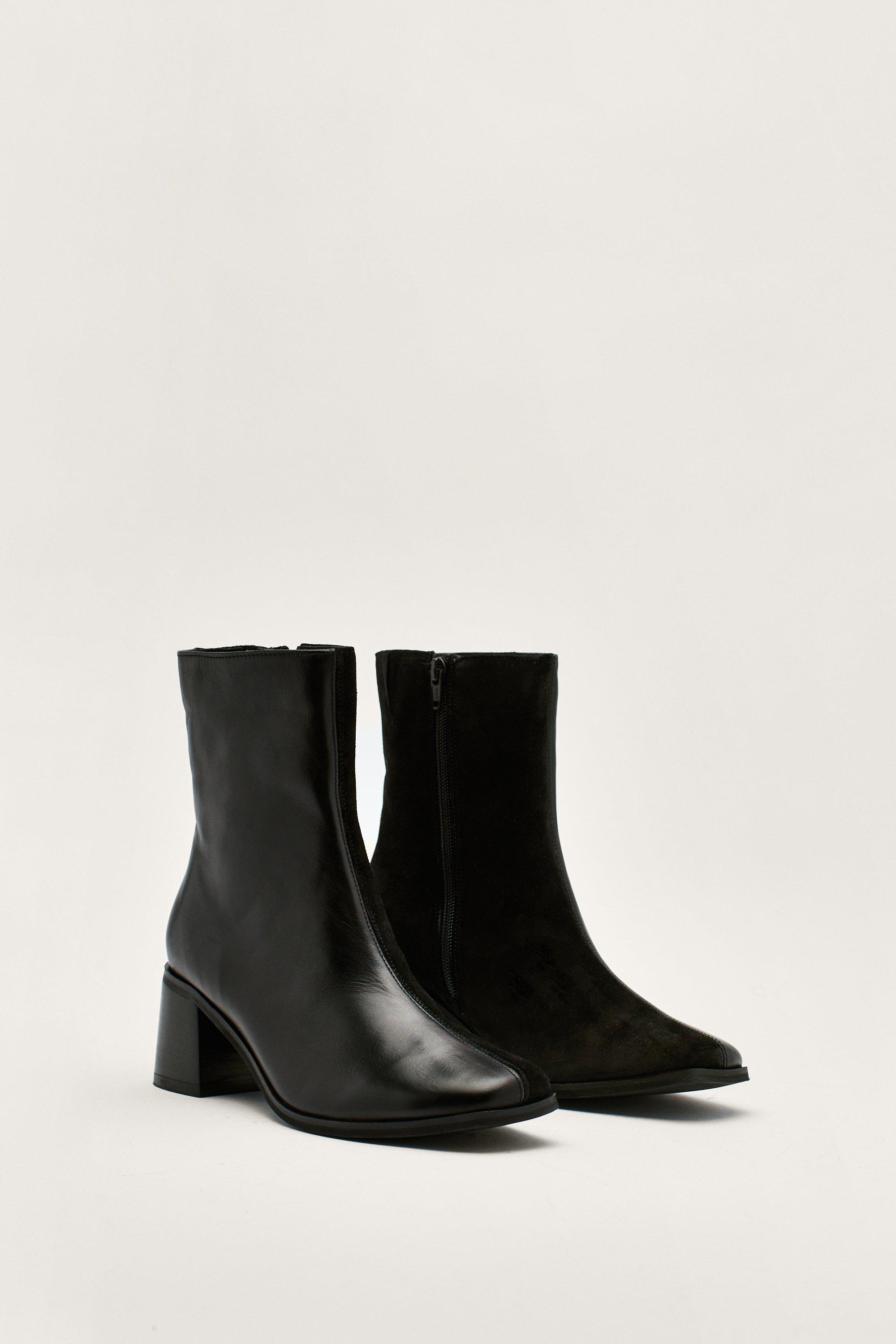 Square toe short boots sale