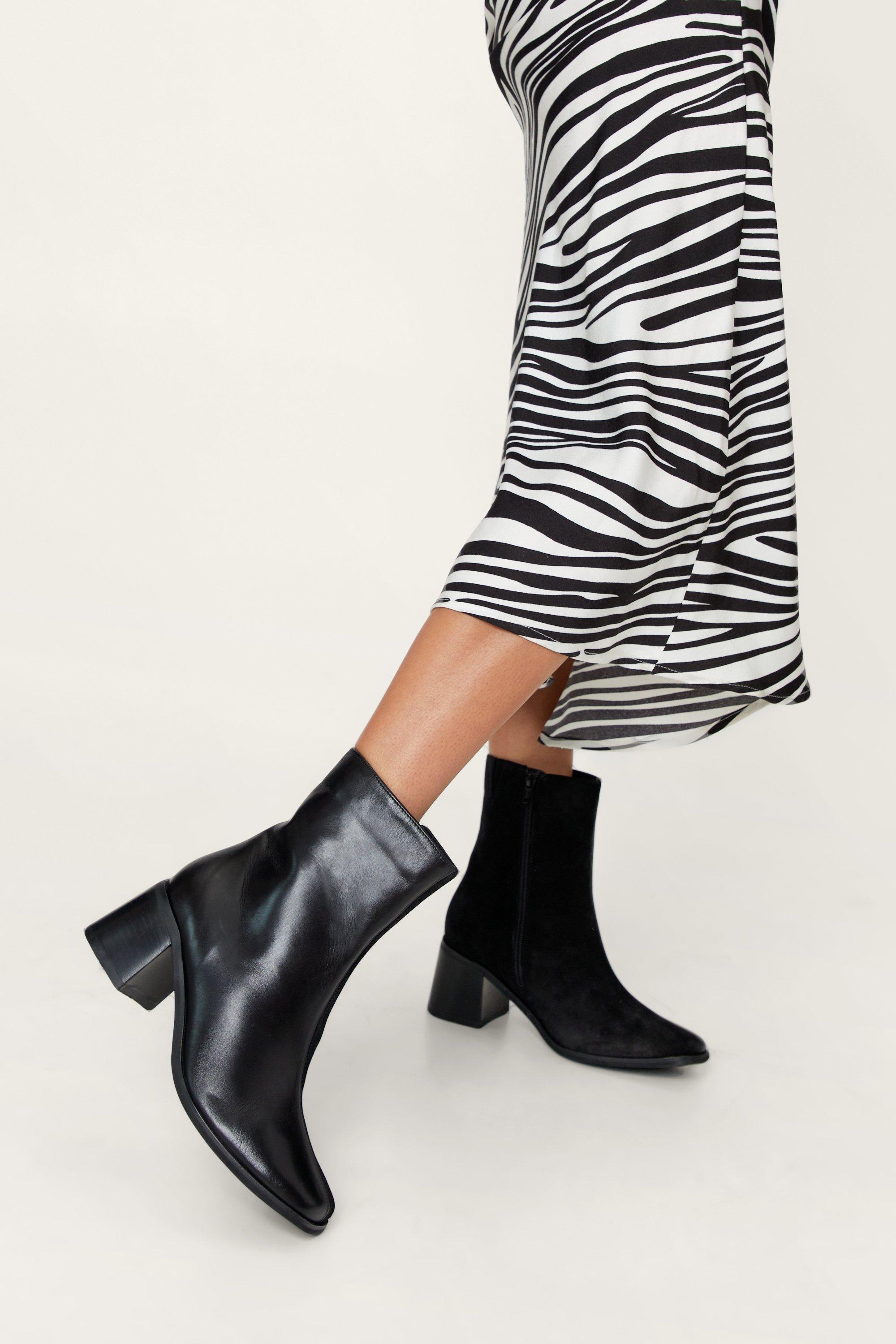 Square toe hotsell leather ankle boots