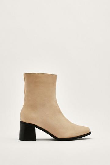 Pointed Toe Suede Ankle Boots beige