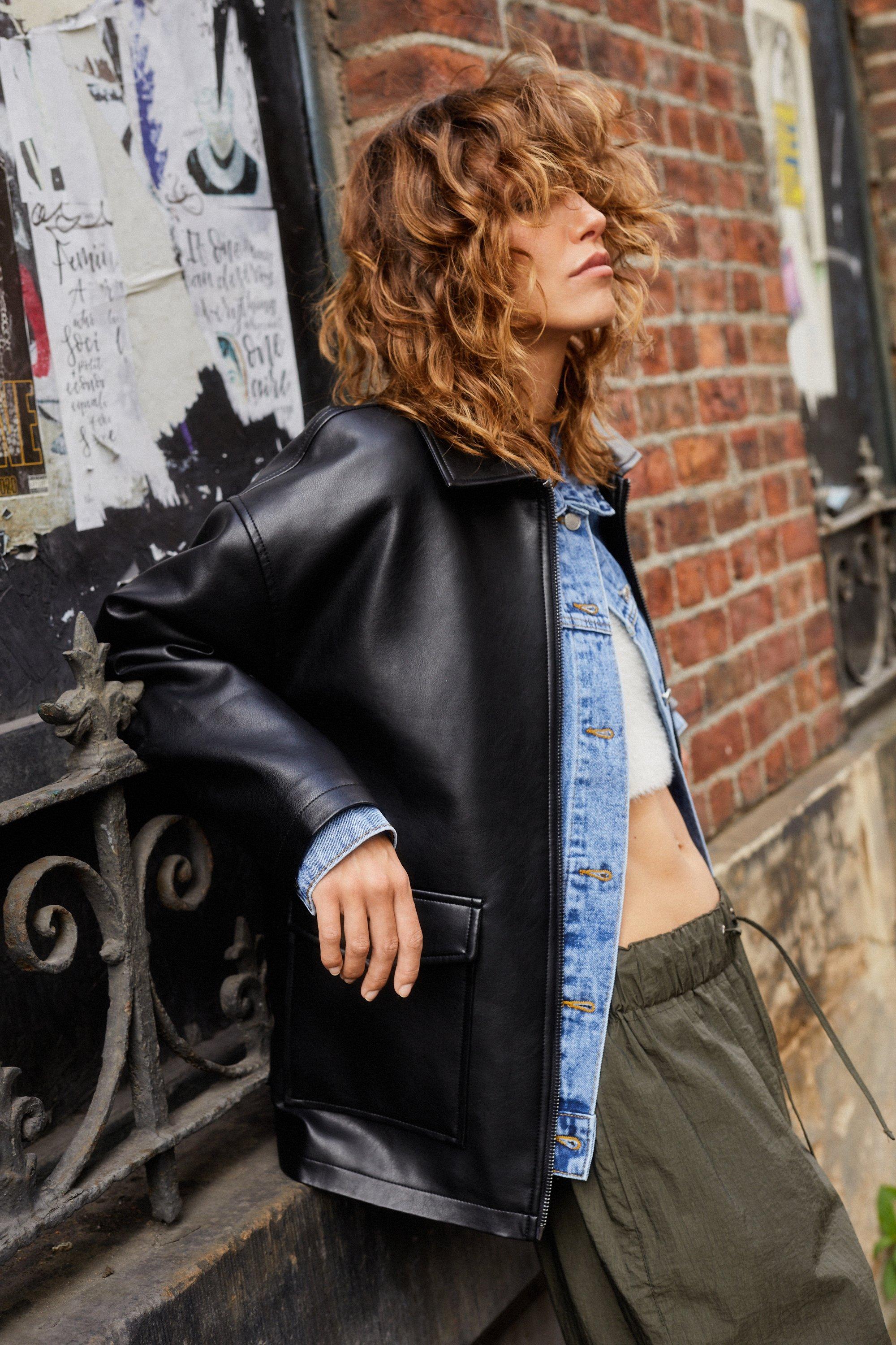 Faux Leather Oversized Pocket Detail Jacket Nasty Gal