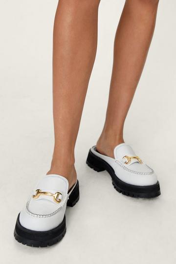 Leather Chunky Backless Loafers butter