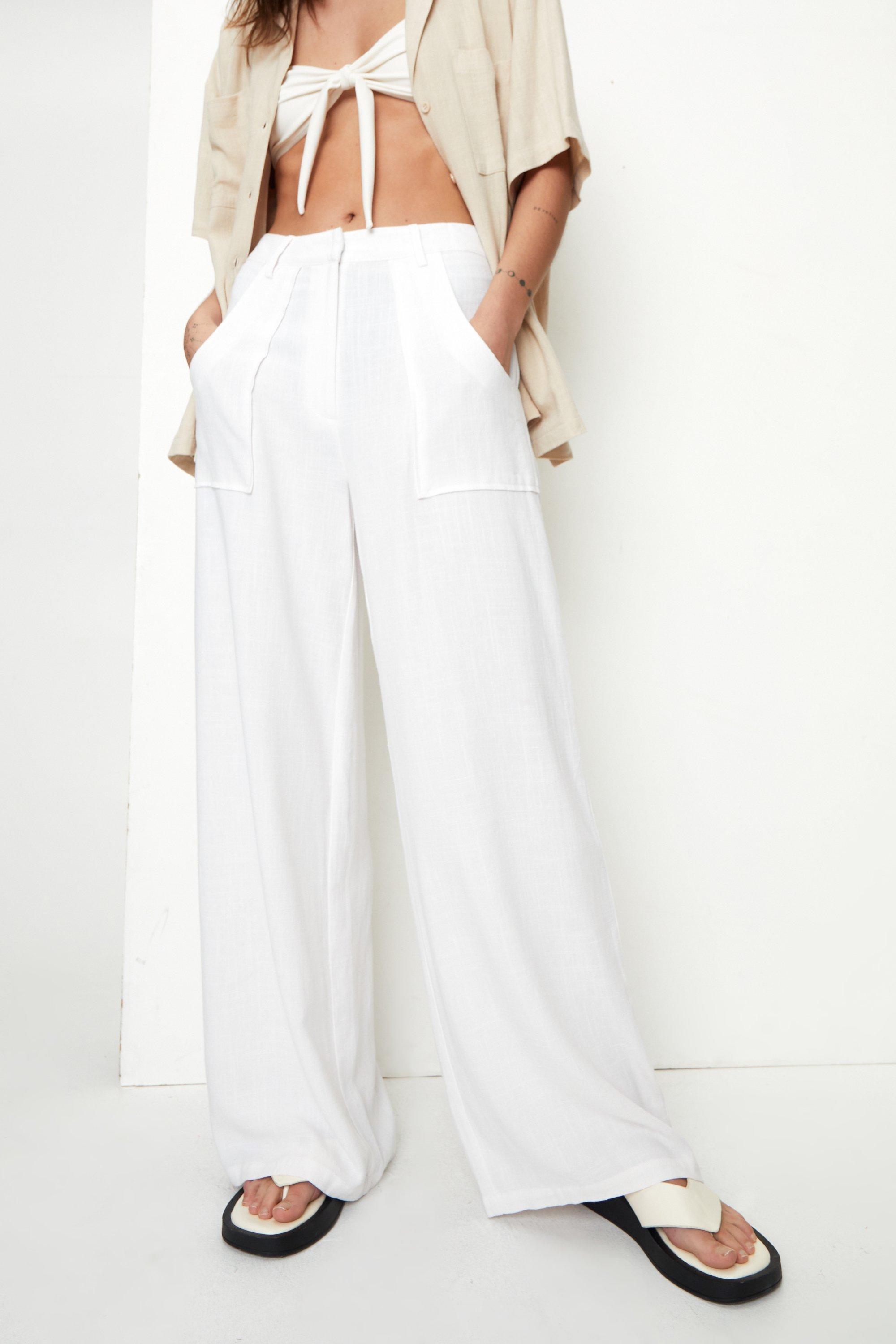 Petite Wide-Leg Linen Pant