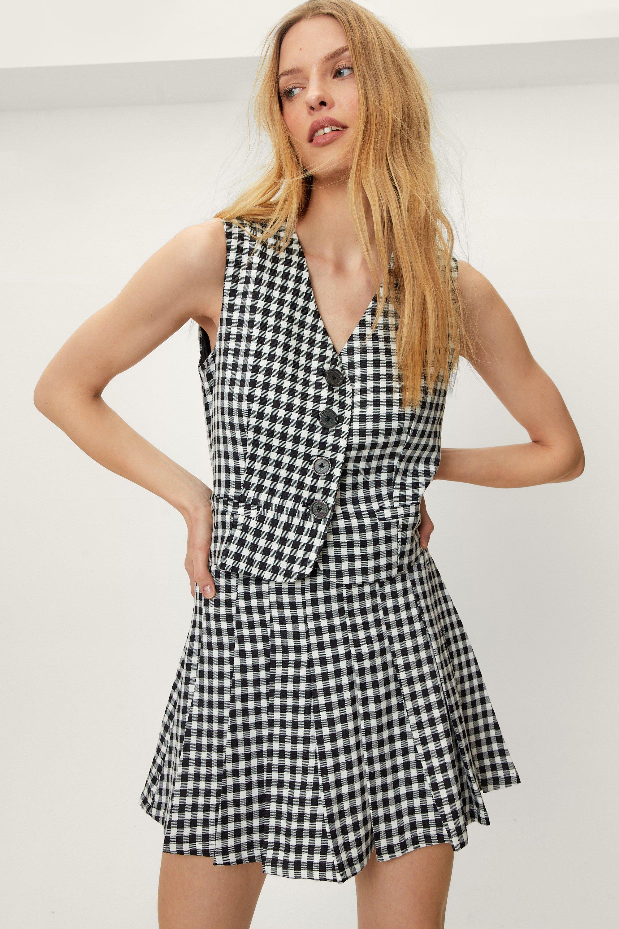 Gingham Pleated Tennis Mini Skirt Nasty Gal