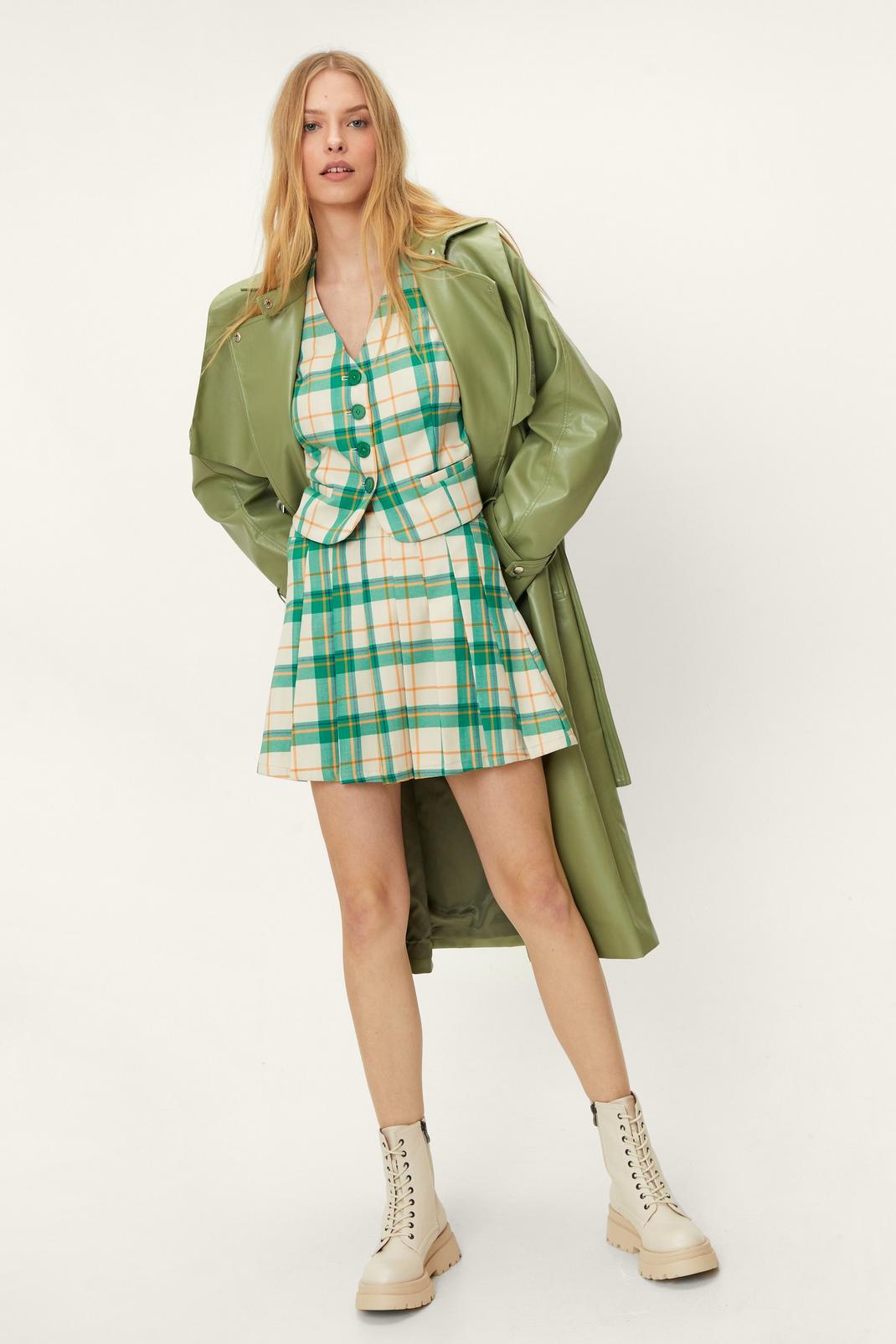 Multi Check Pleated Tennis Micro Skirt image number 1