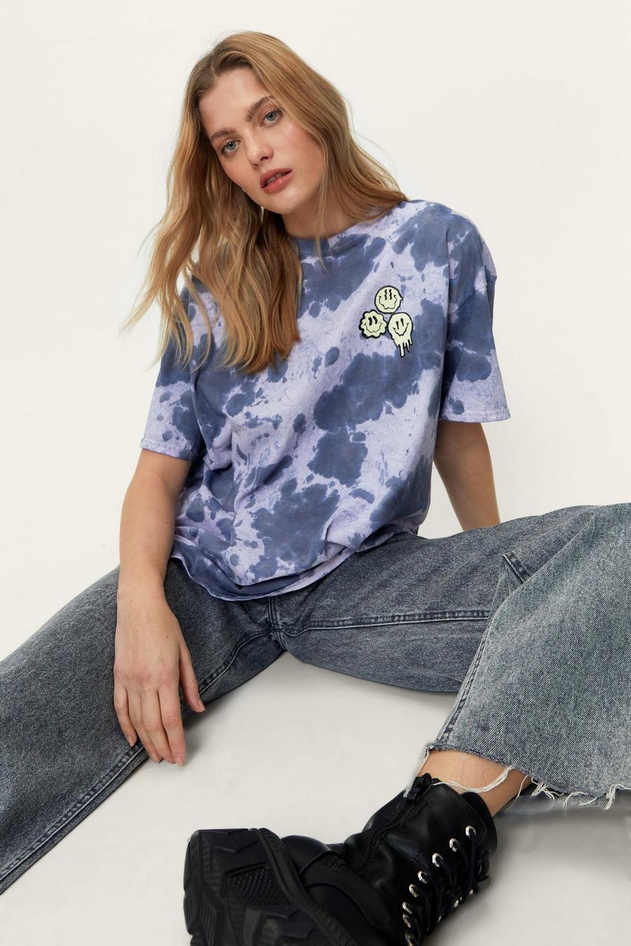 Smiley Tie Dye Graphic T-Shirt