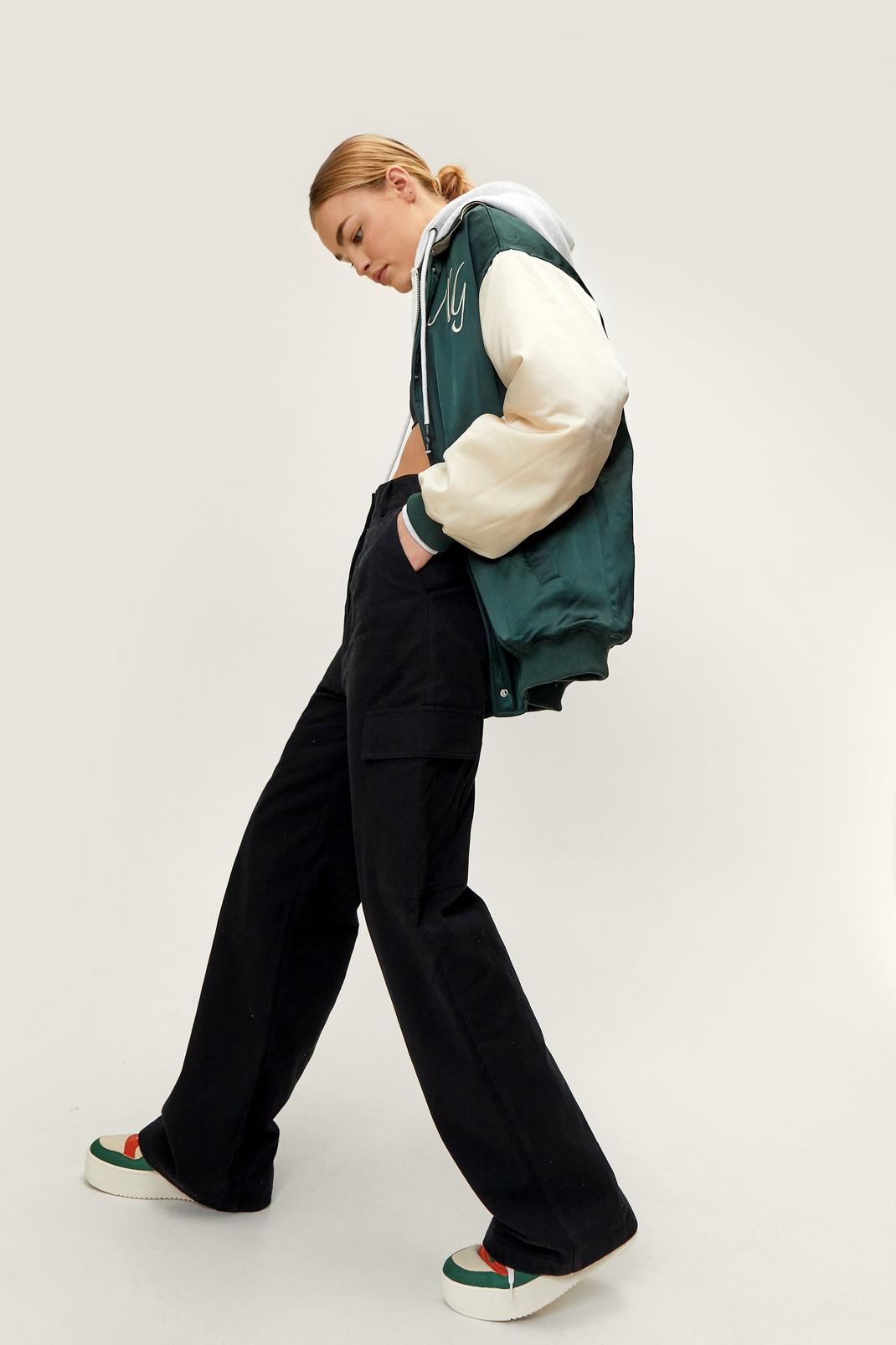 Twill Wide Leg Cargo Trousers image number 1