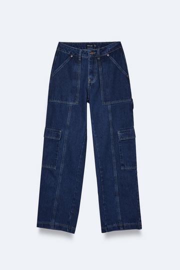 Petite Denim Utility Pocket Detail Jeans indigo