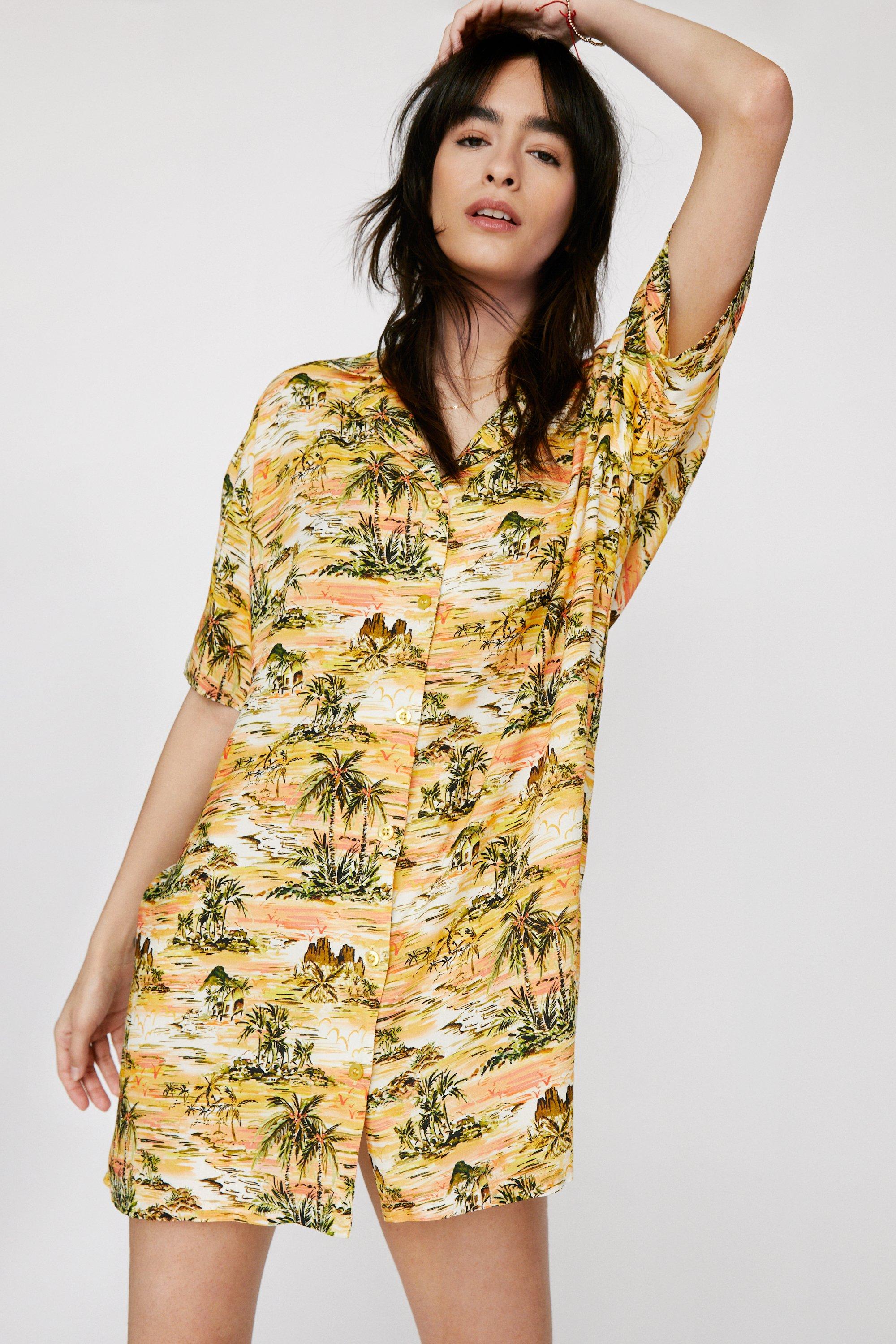 Hawaiian shirt sales dress womens